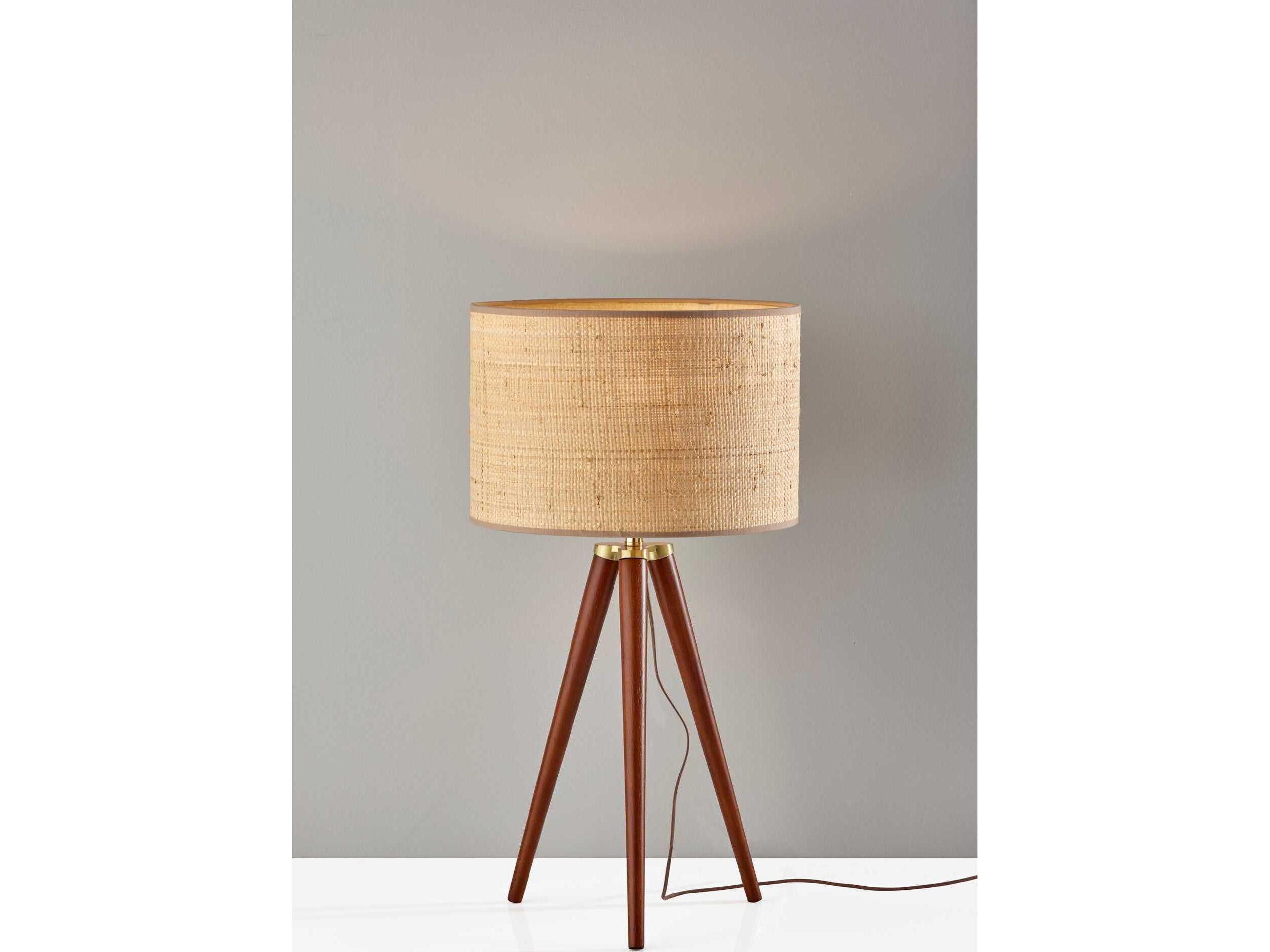 Adesso Jackson Walnut Antique Brass Brown Buffet Lamp