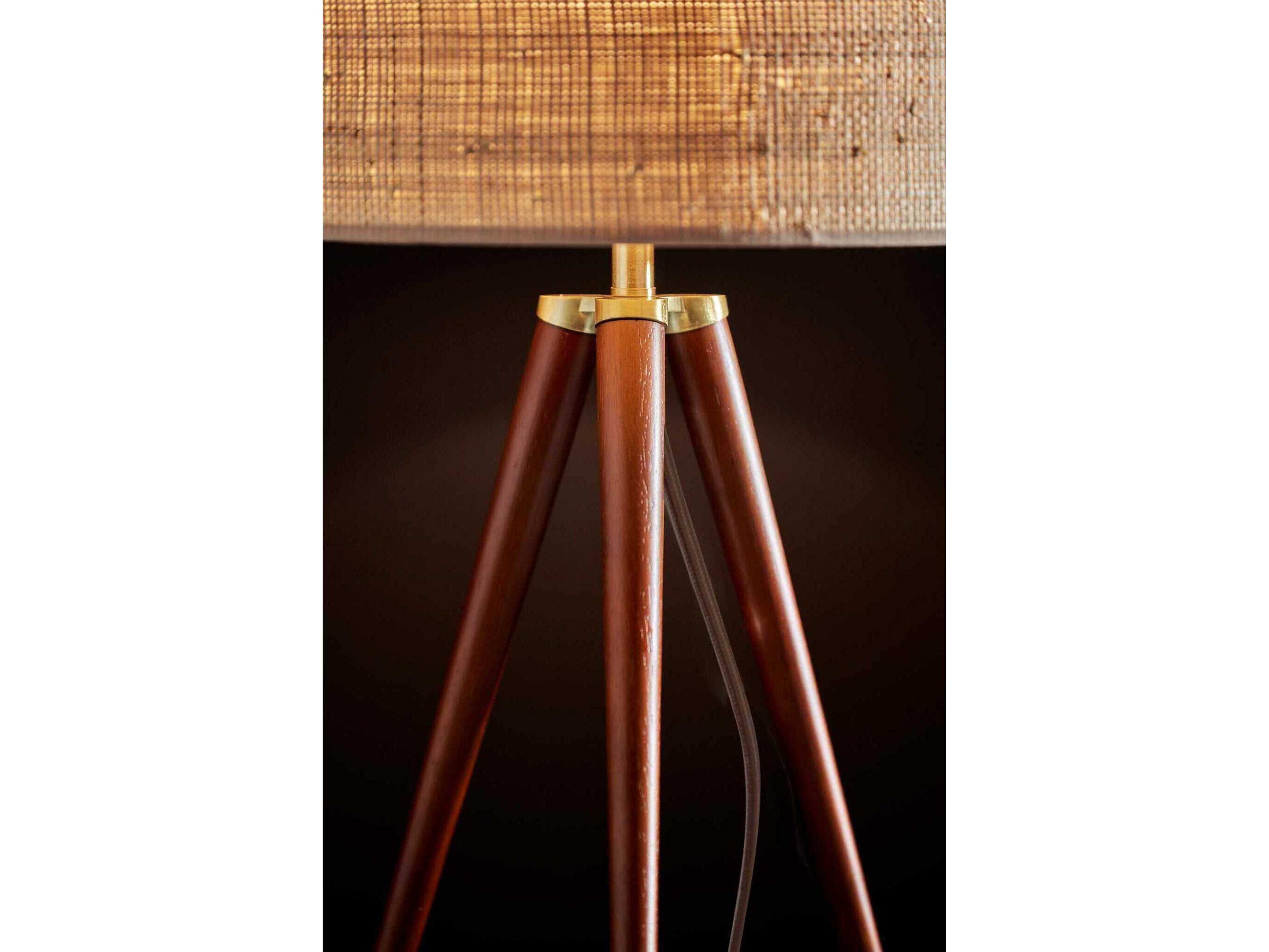 Adesso Jackson Walnut Antique Brass Brown Buffet Lamp