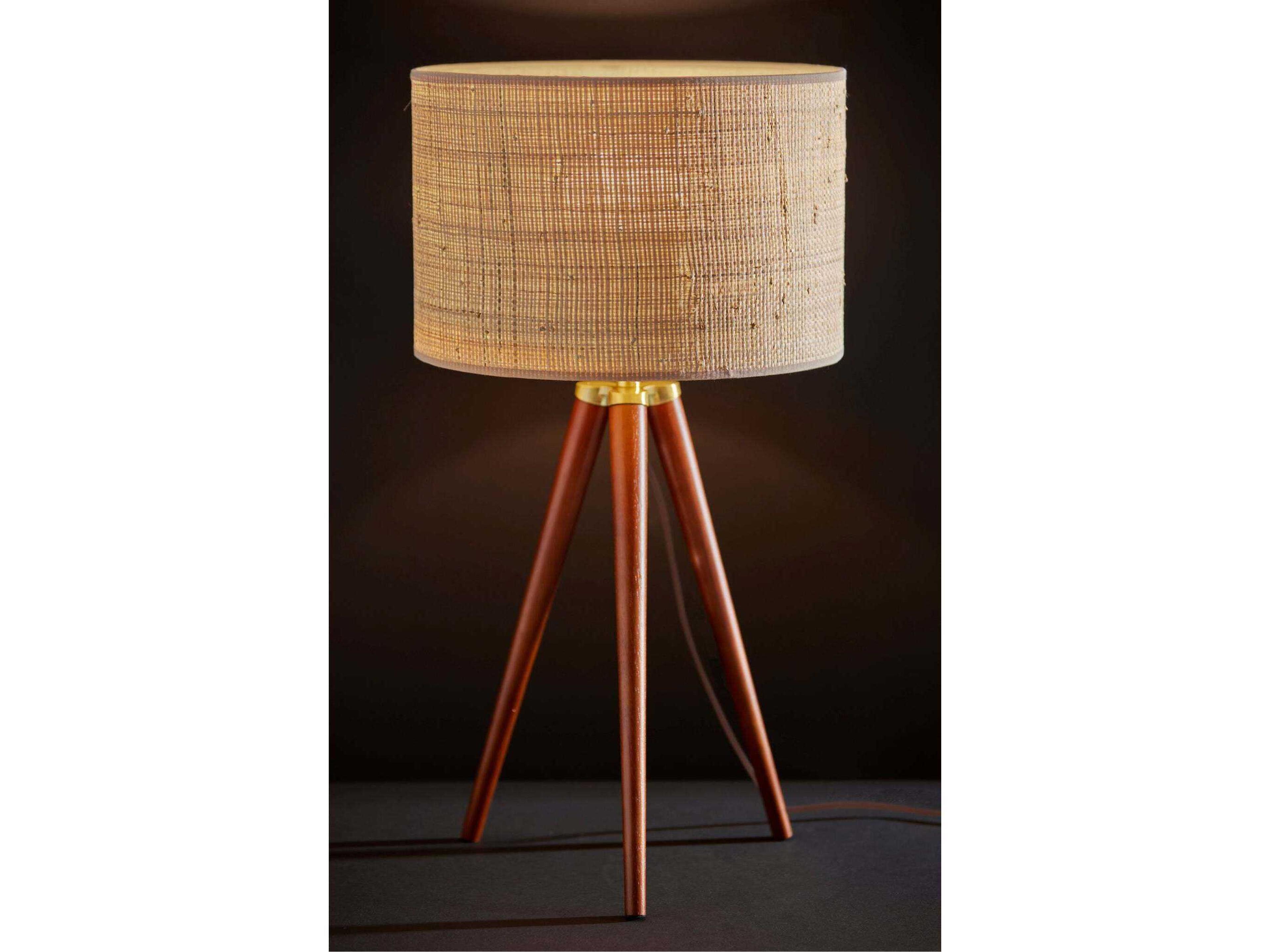 Adesso Jackson Walnut Antique Brass Brown Buffet Lamp