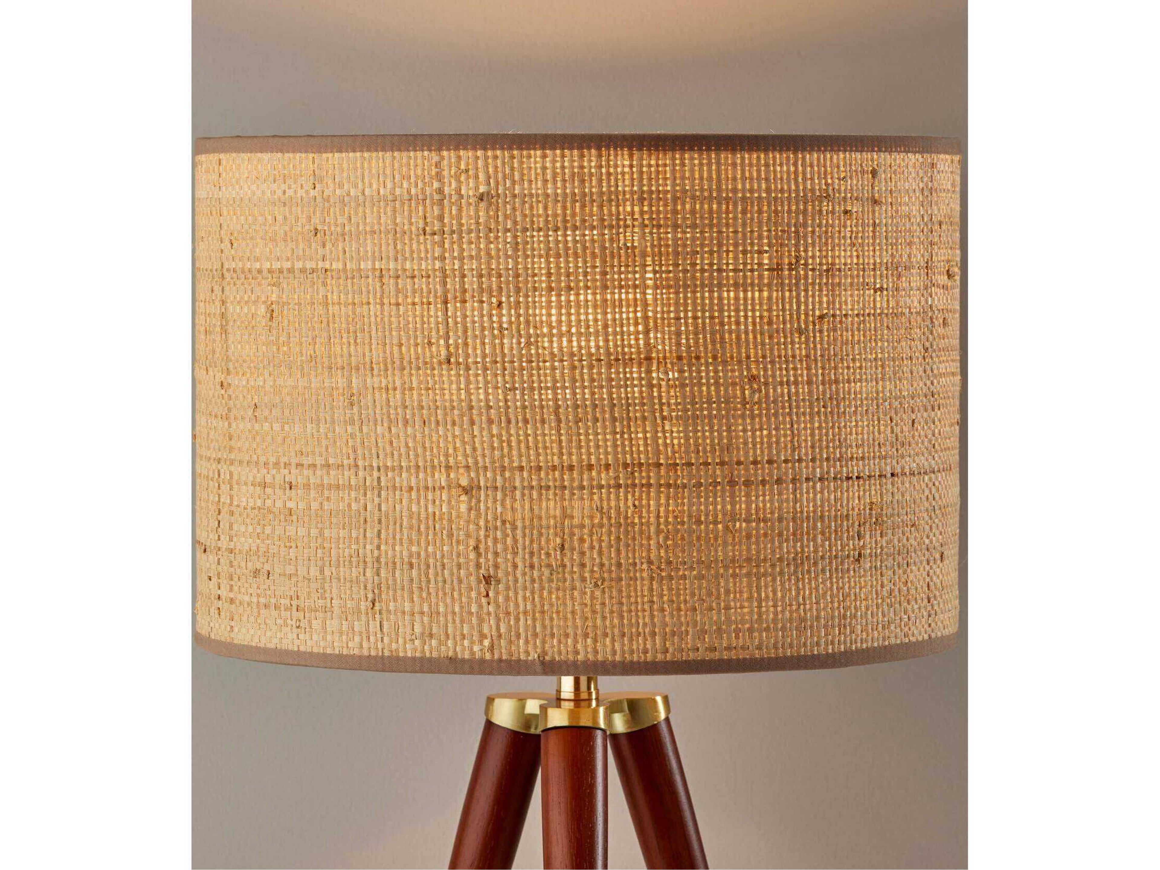 Adesso Jackson Walnut Antique Brass Brown Buffet Lamp