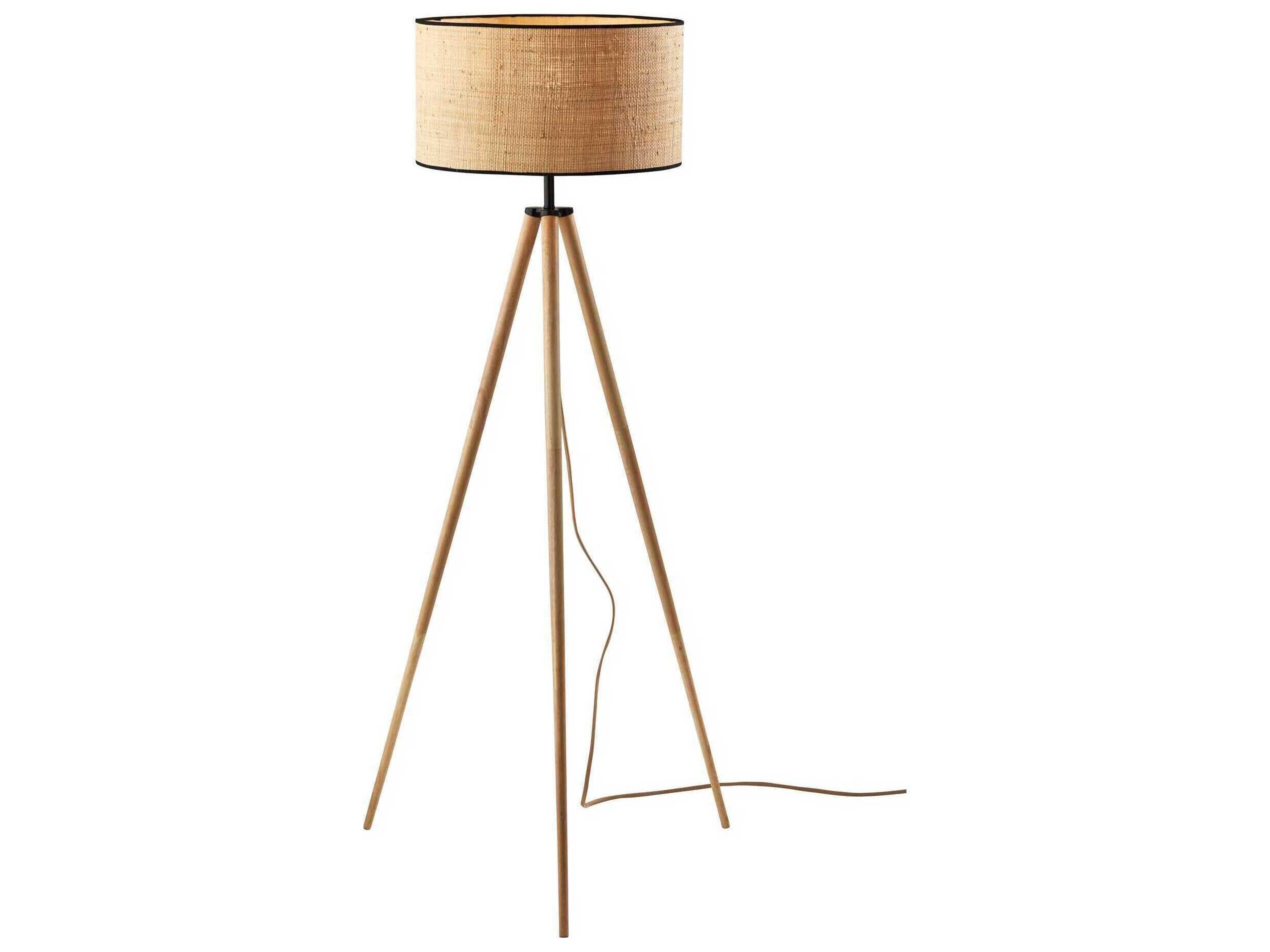 Jackson Floor Lamp Natural Wood and Black