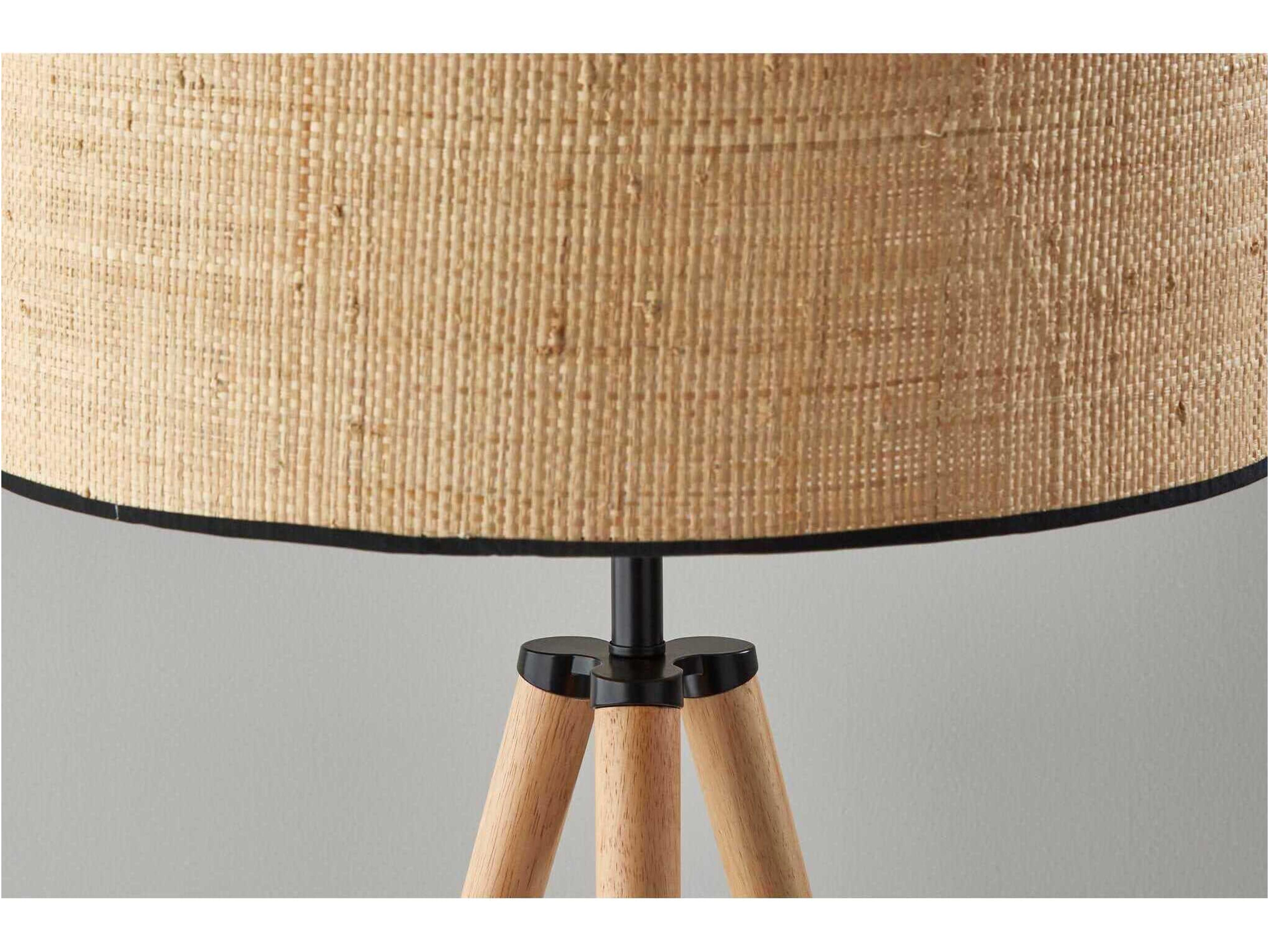 Adesso Jackson Natural Black Brown Floor Lamp