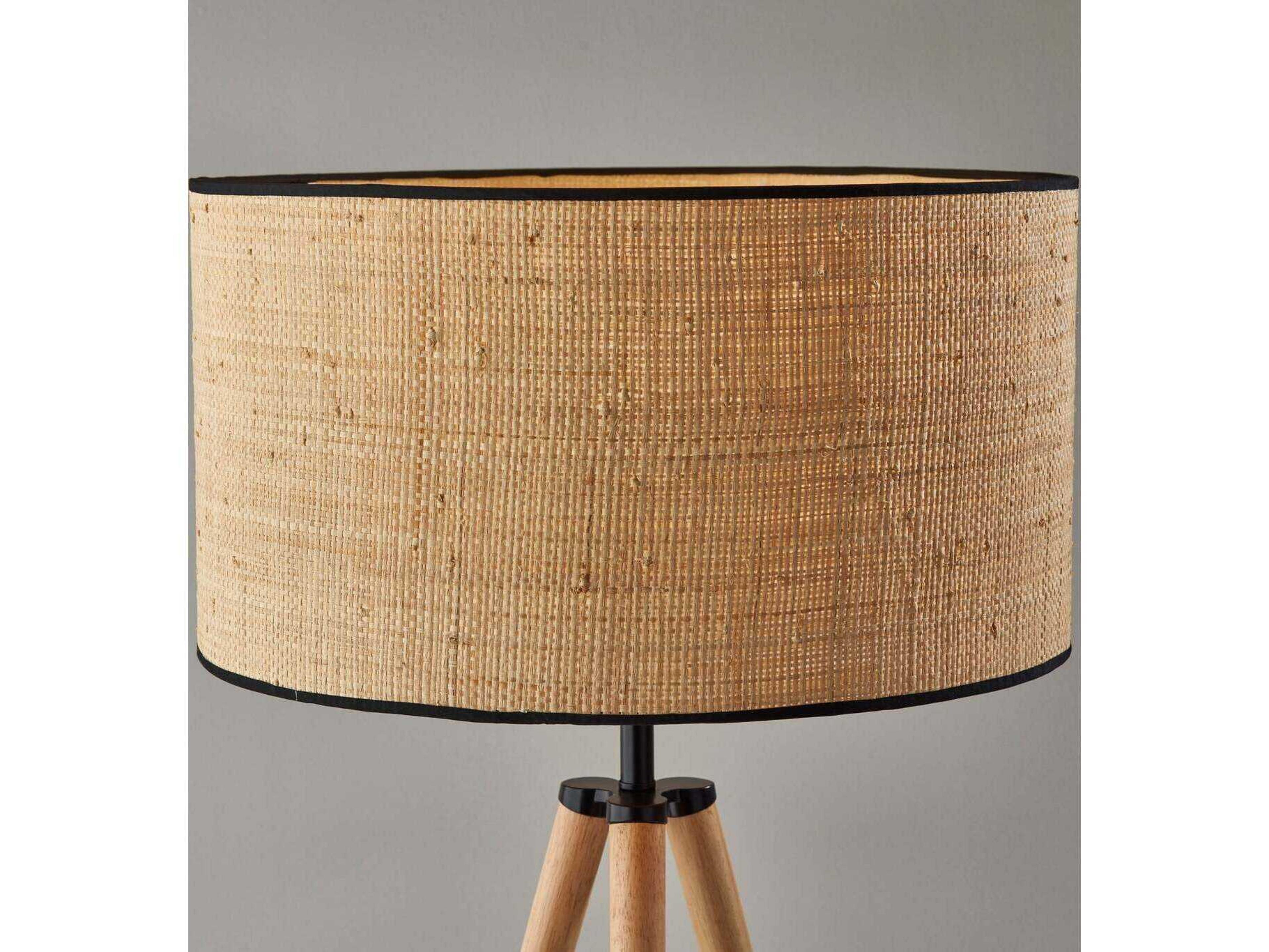 Adesso Jackson Natural Black Brown Floor Lamp