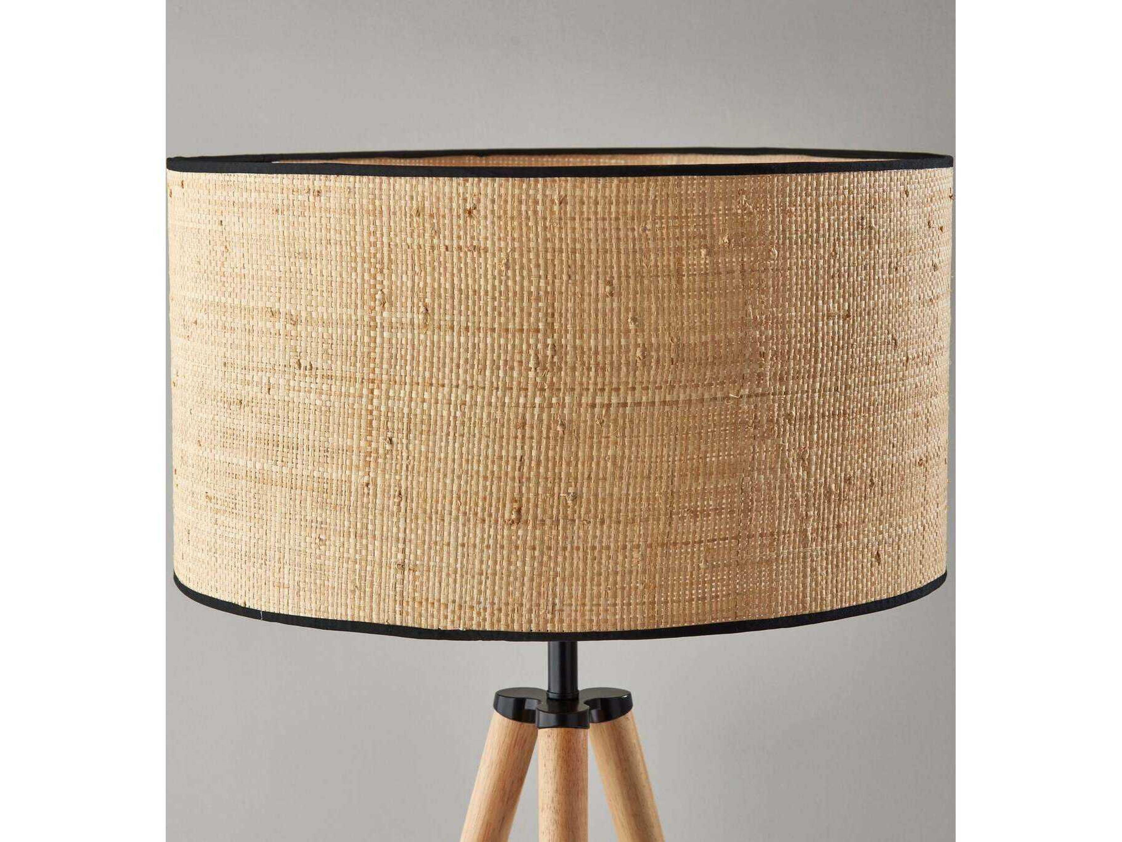 Adesso Jackson Natural Black Brown Floor Lamp