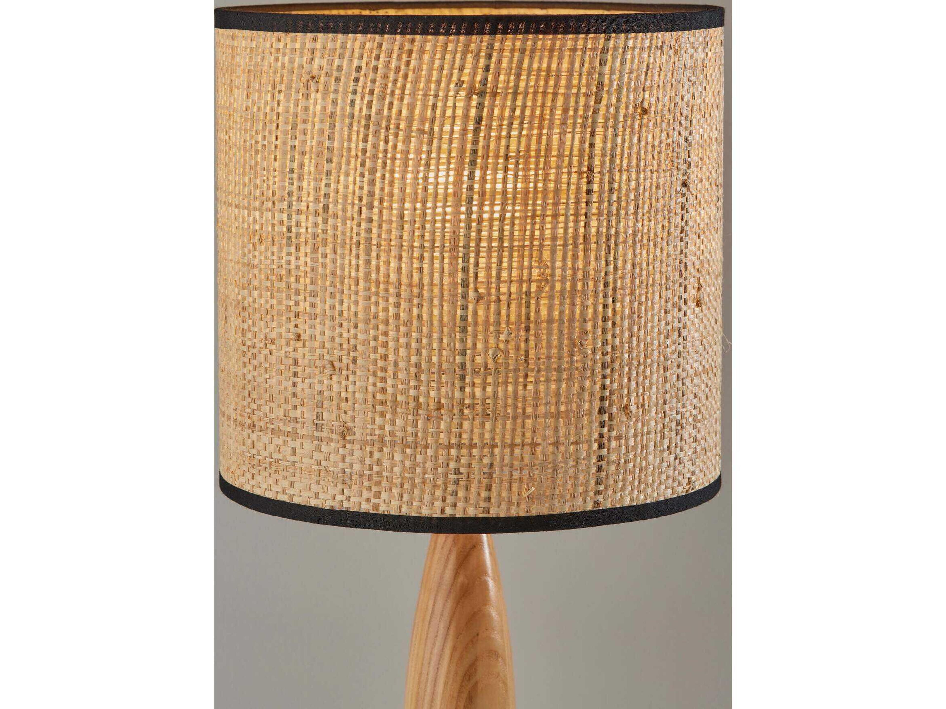 Adesso Cayman Black Natural Brown Table Lamp