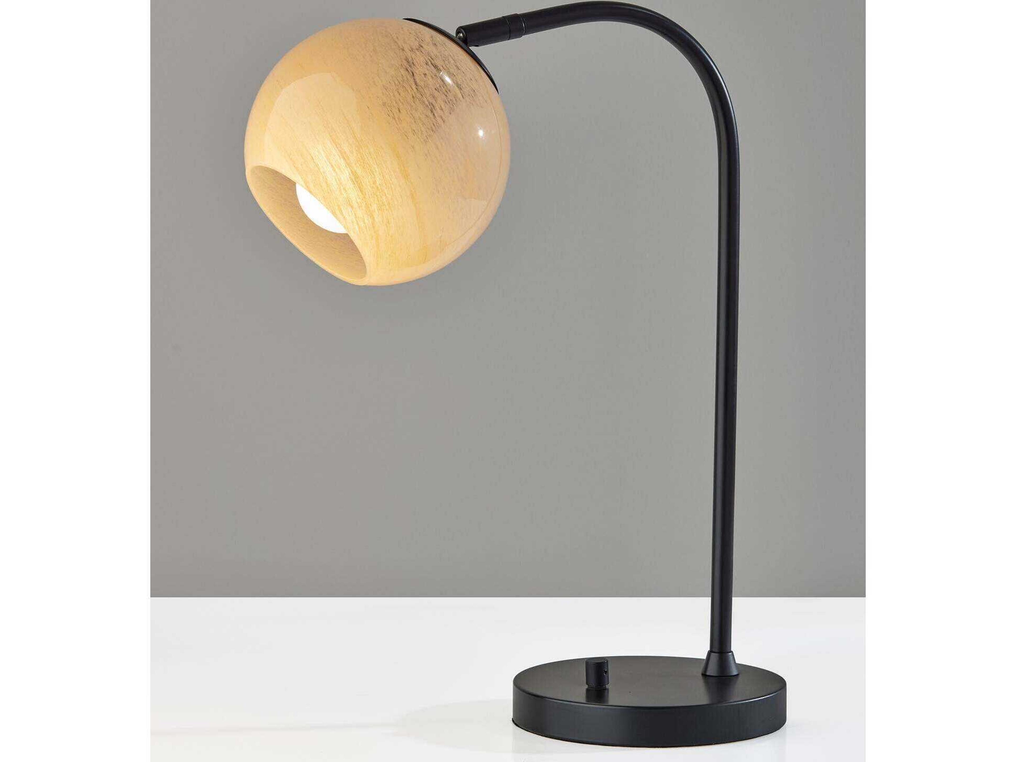 Adesso Nolan Black Beige Ombre Glass Desk Lamp