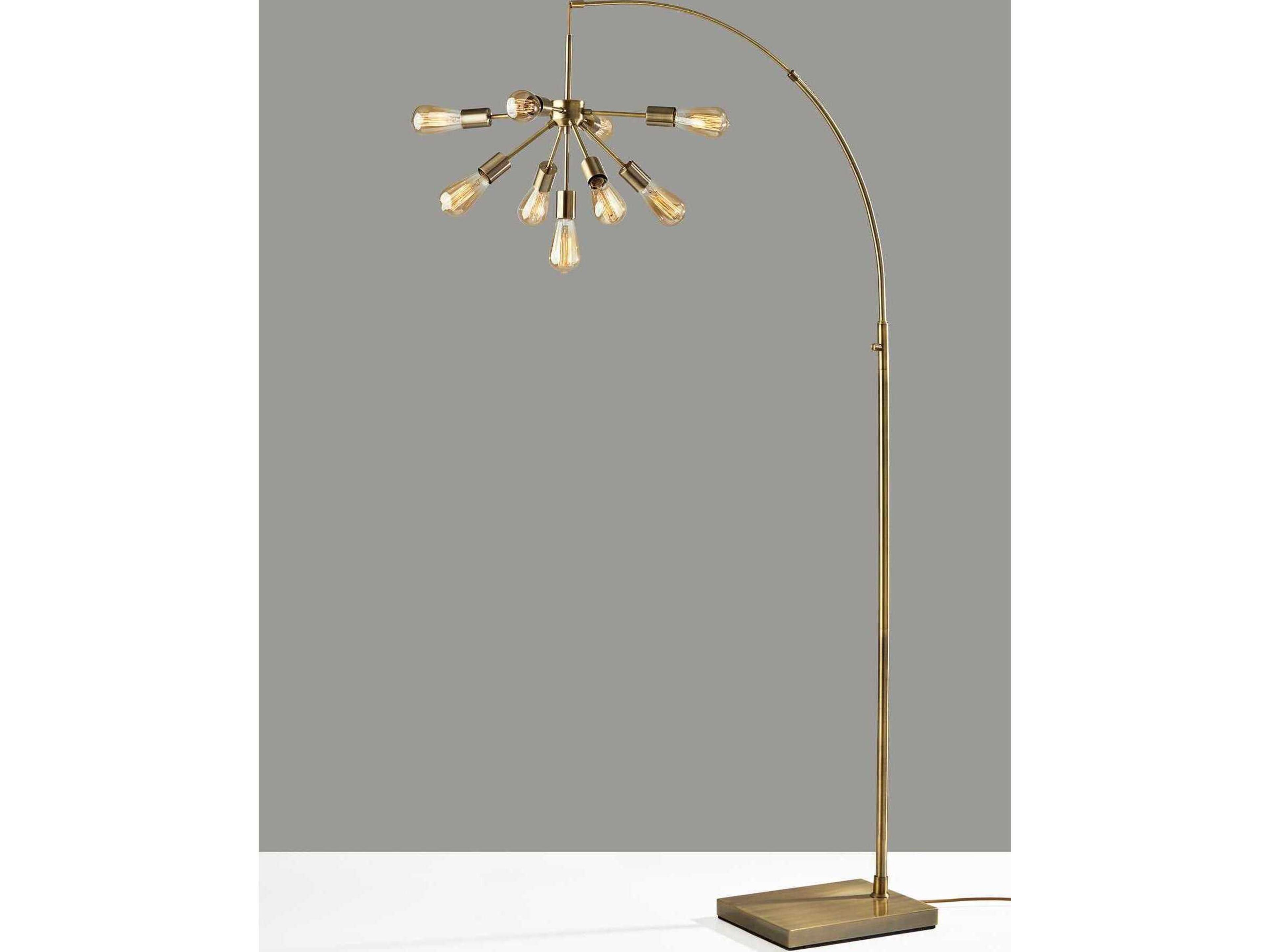Adesso Sputnik Antique Brass Floor Lamp