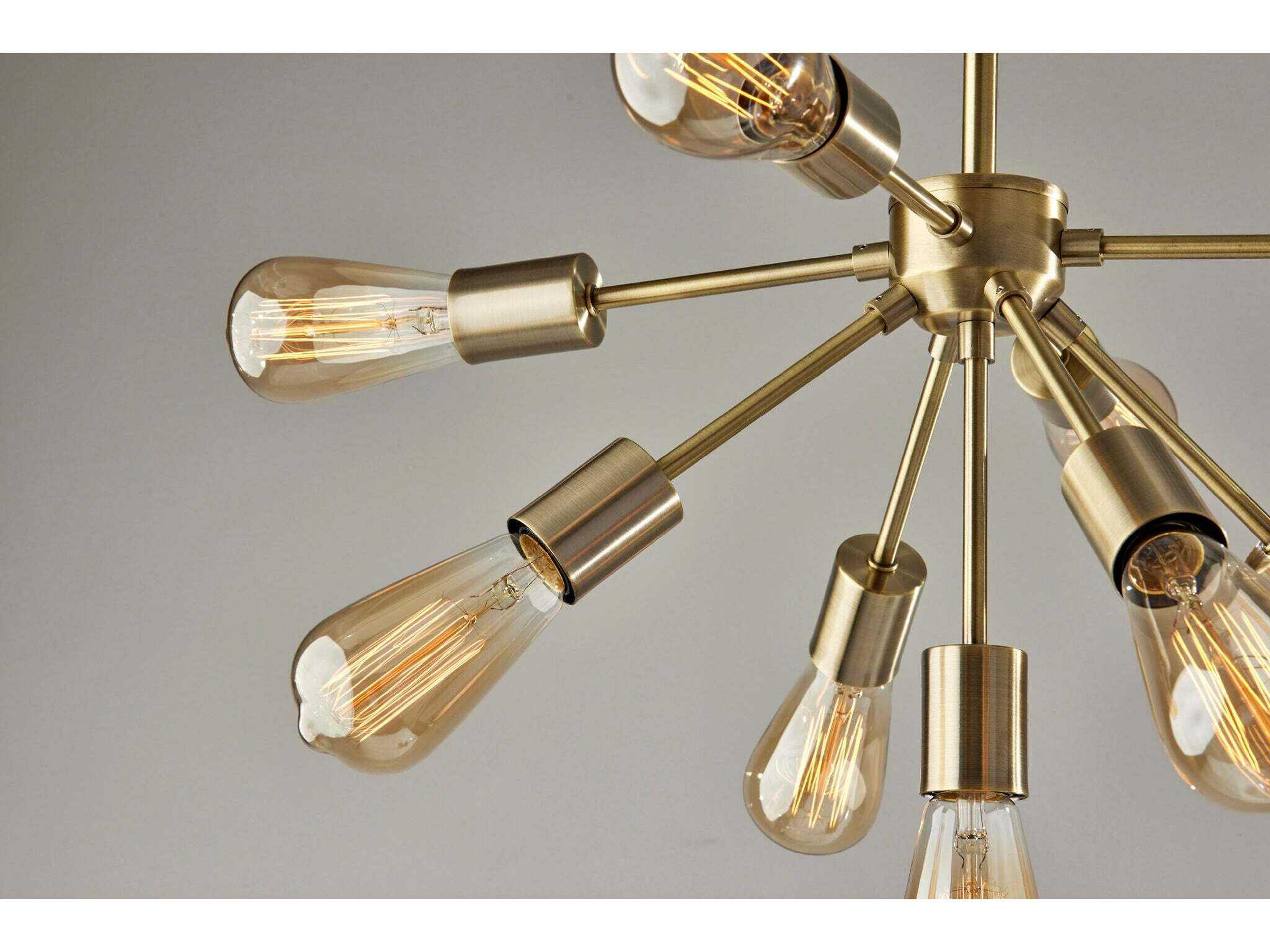 Adesso Sputnik Antique Brass Floor Lamp