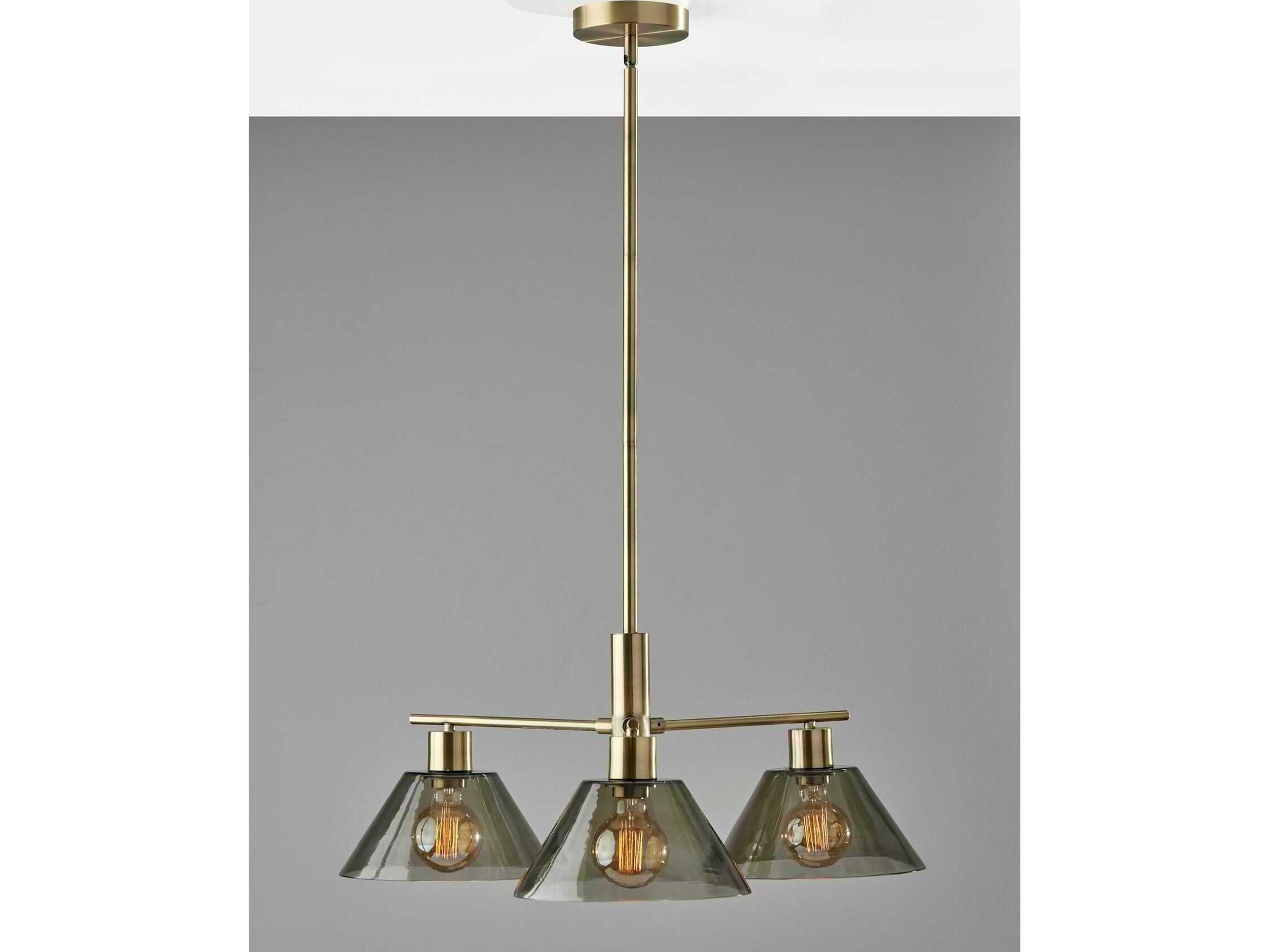 Adesso Zoe Antique Brass Chandelier