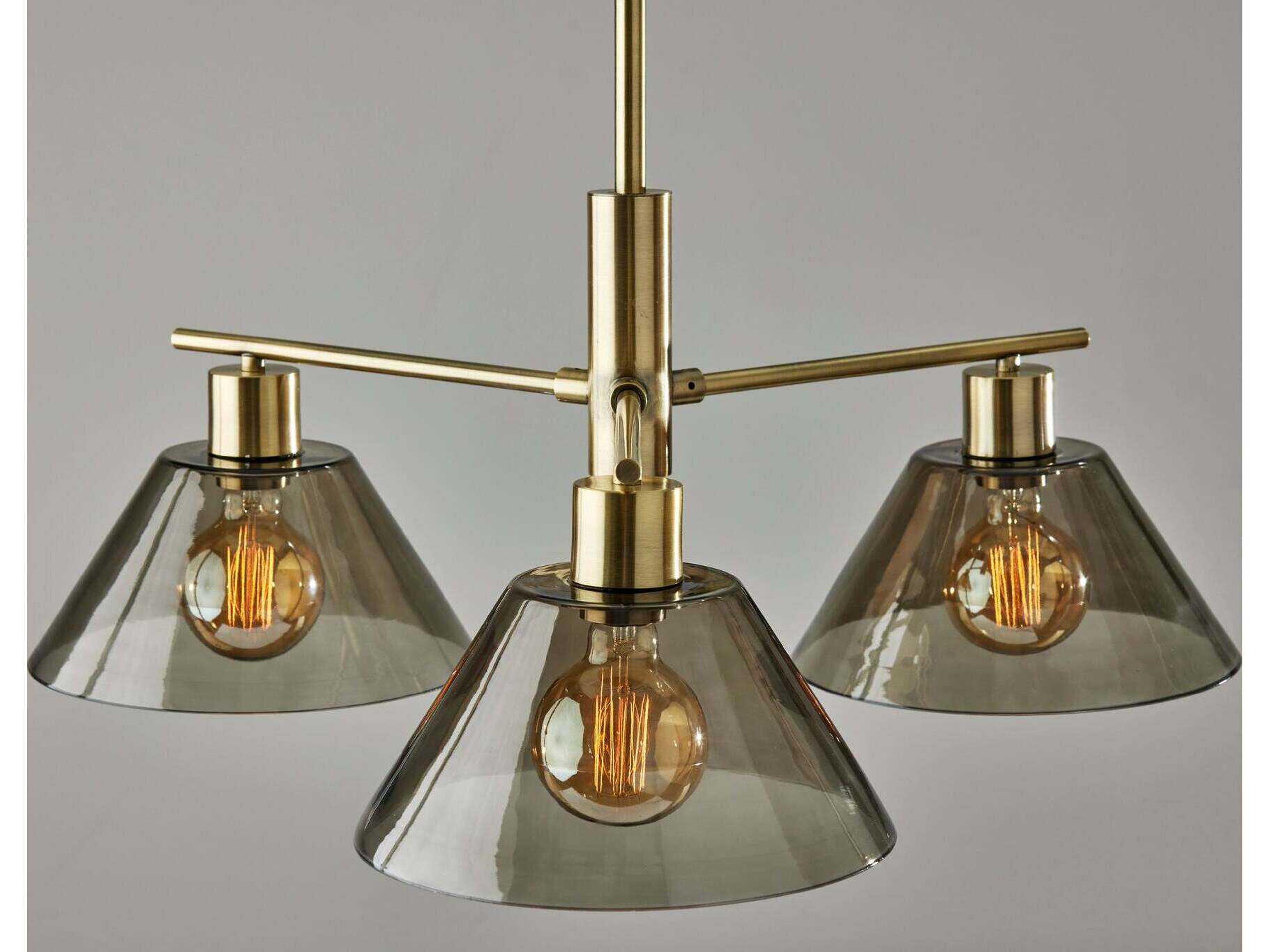 Adesso Zoe Antique Brass Chandelier