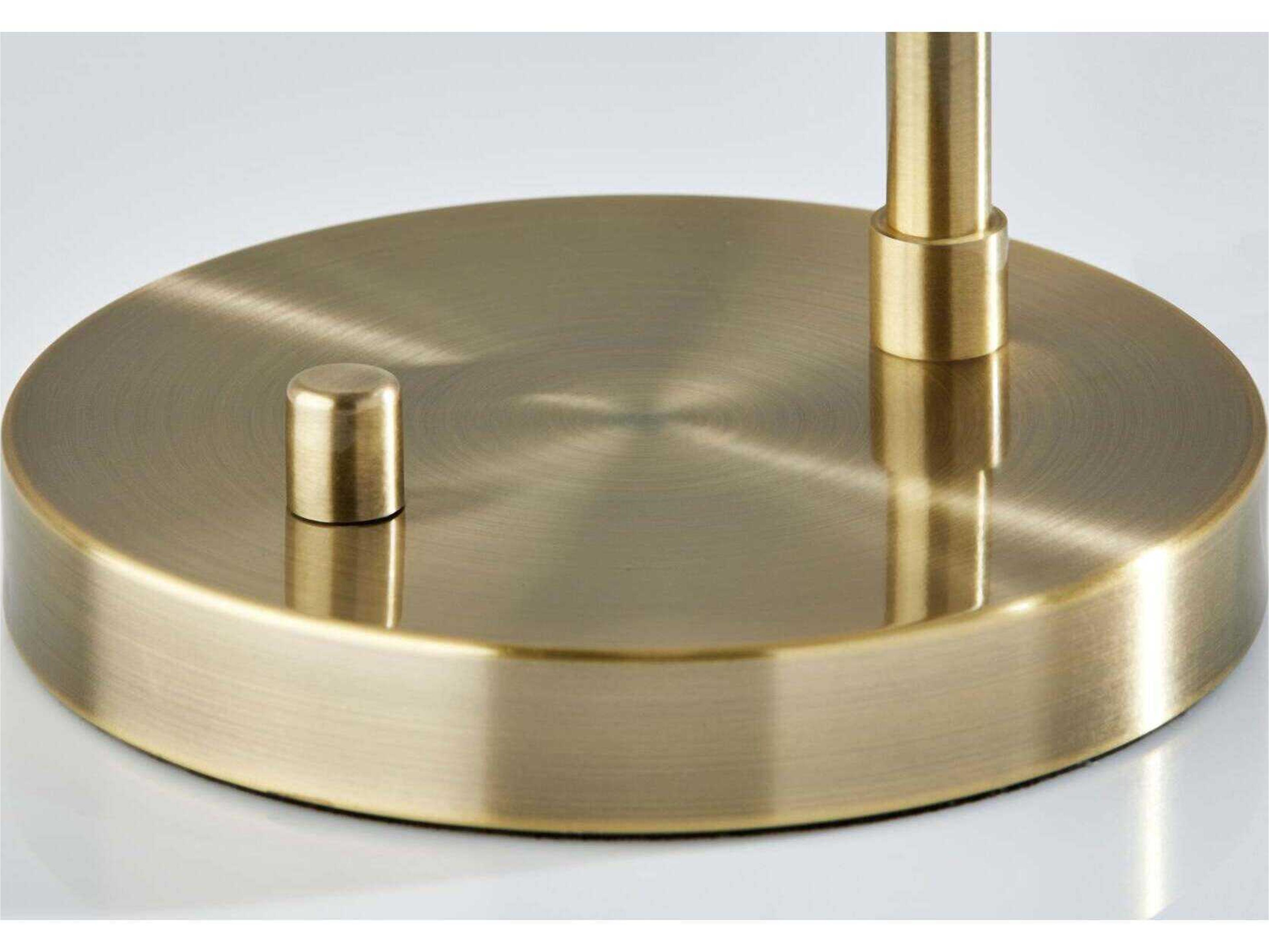 Adesso Zoe Antique Brass Smoked Glass Desk Lamp