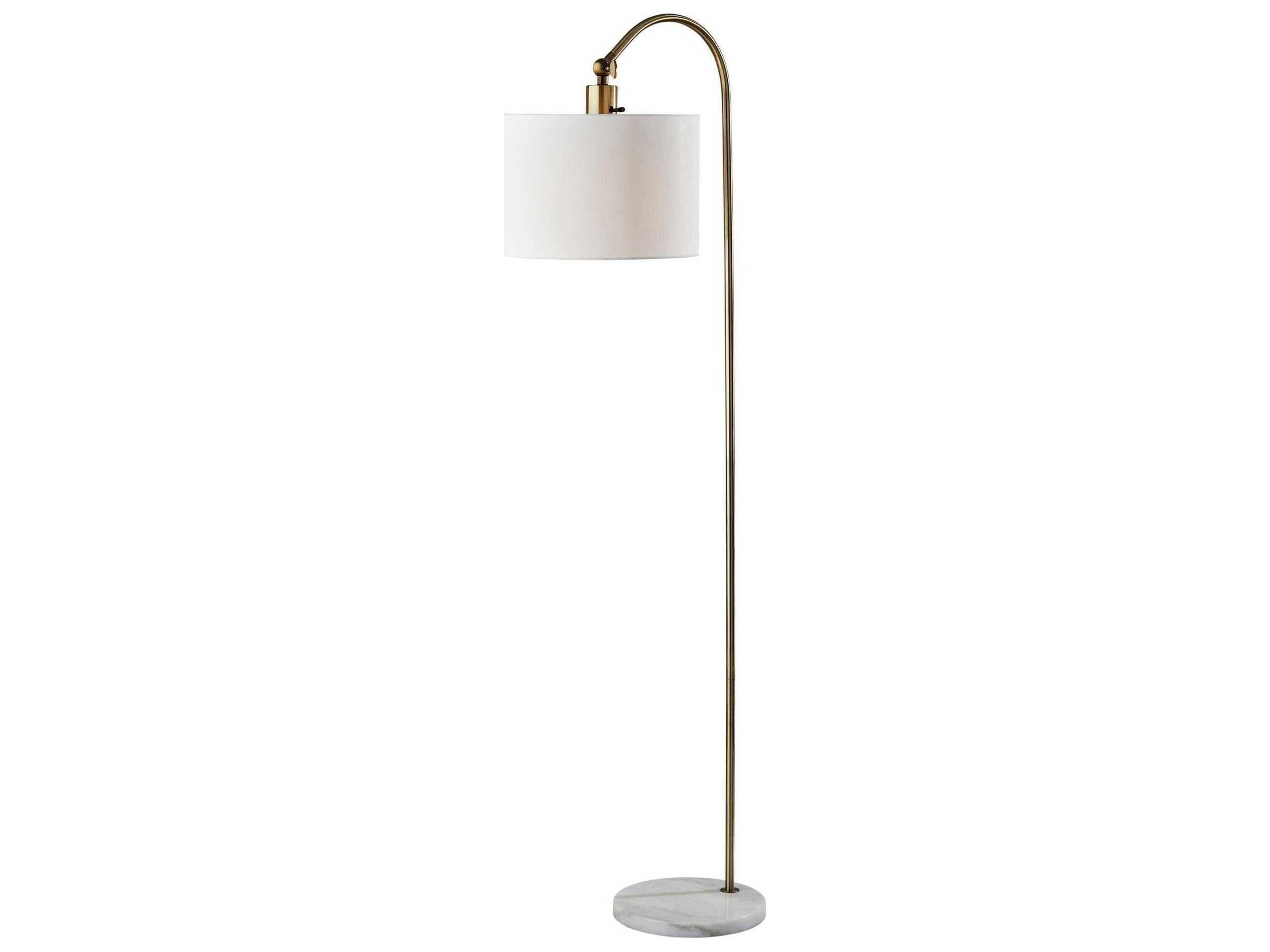 Meredith Floor Lamp Antique Brass Arched Arm
