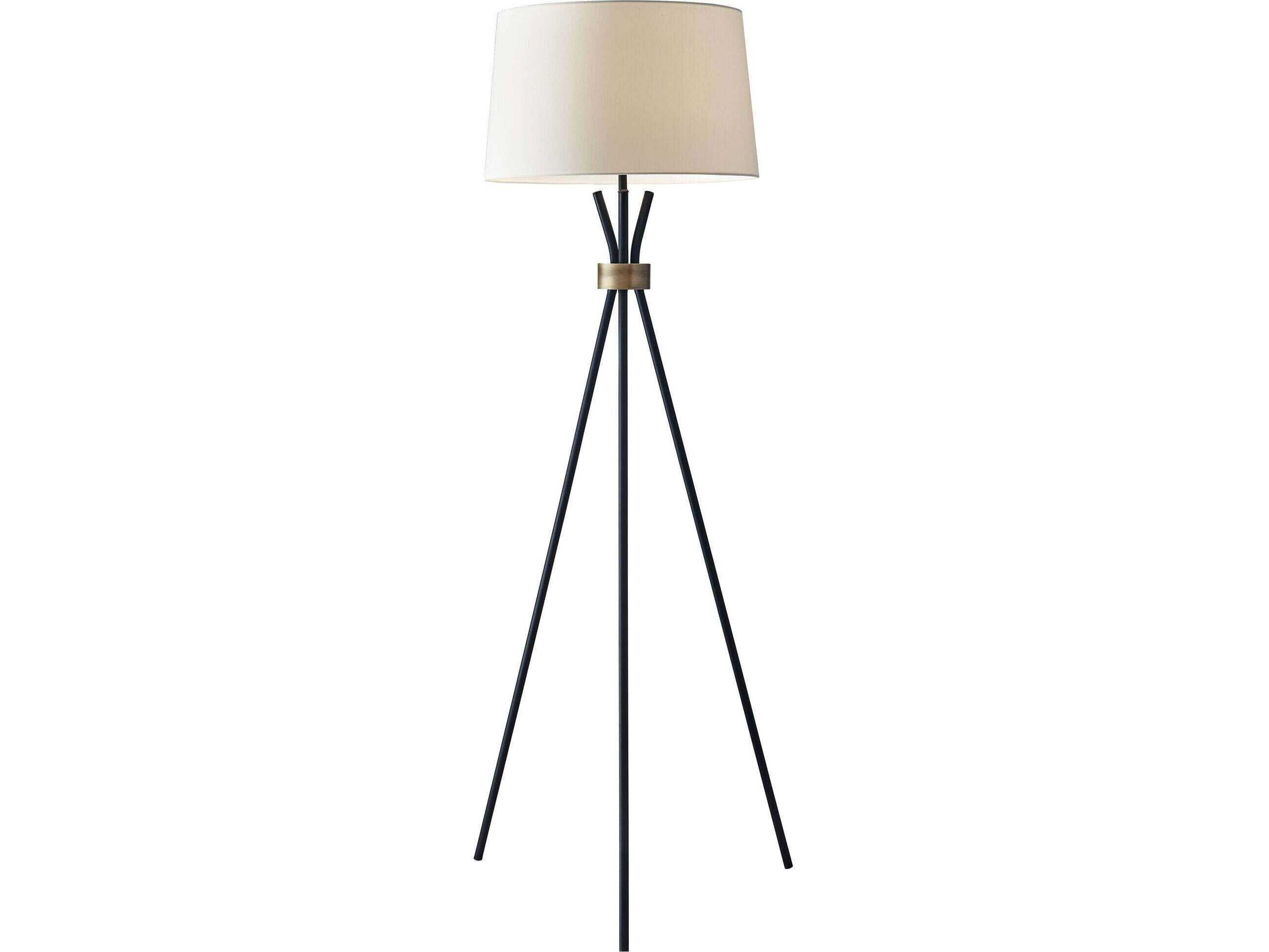 Benson Tripod Floor Lamp Black and Antique Bronze