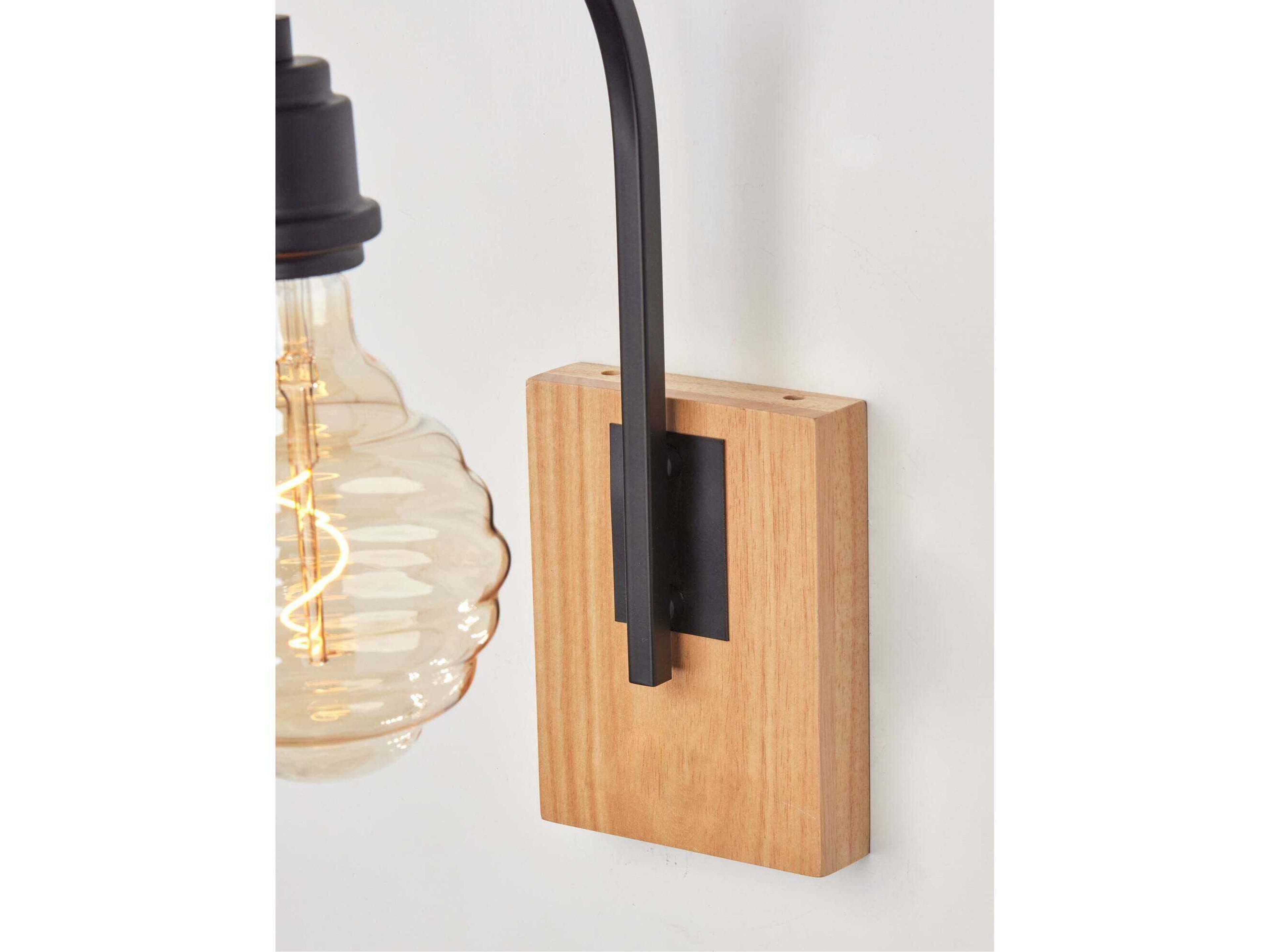 Adesso Wren Black Natural Wall Sconce