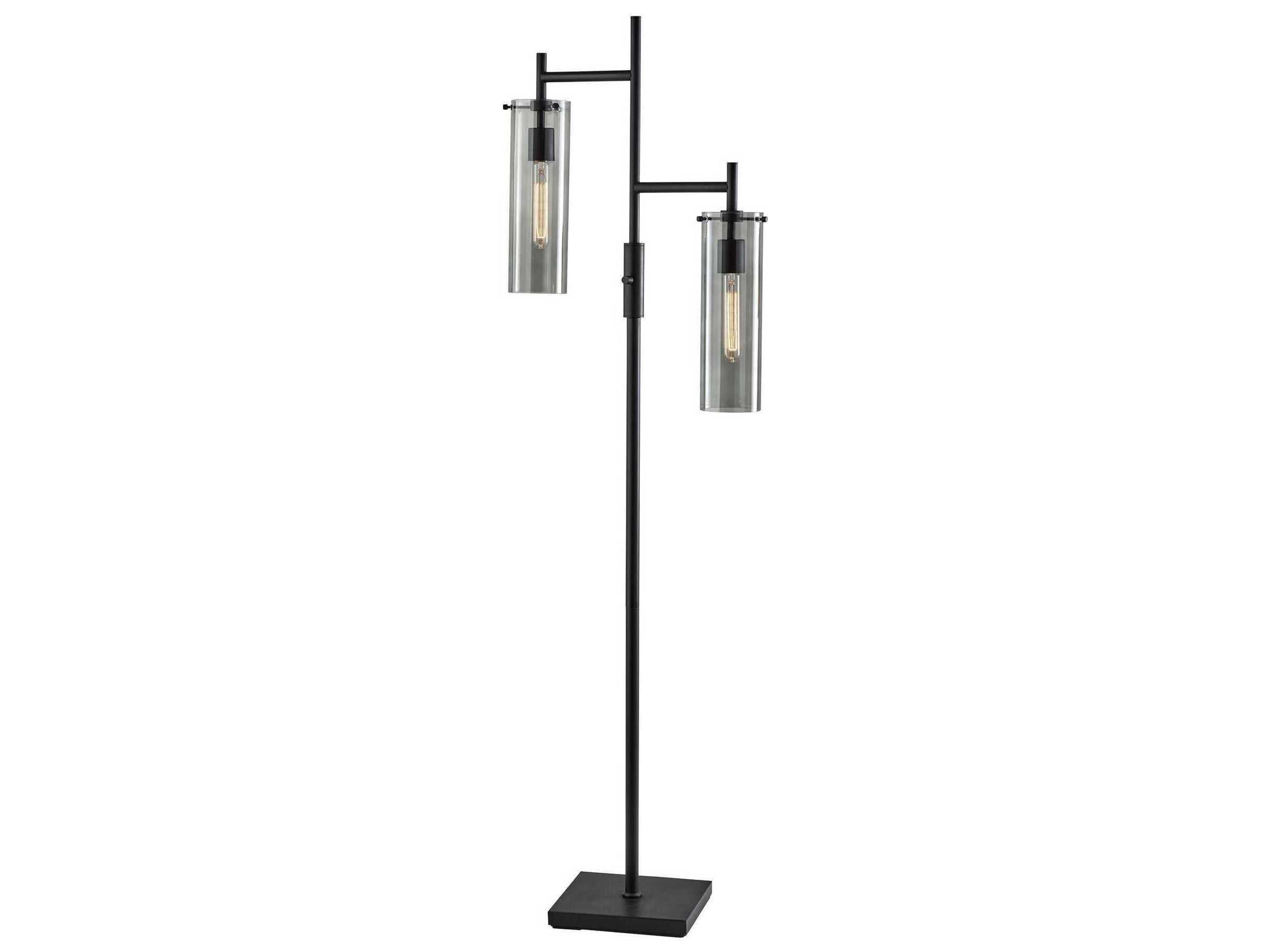 Dalton Floor Lamp Modern Black Dual Light