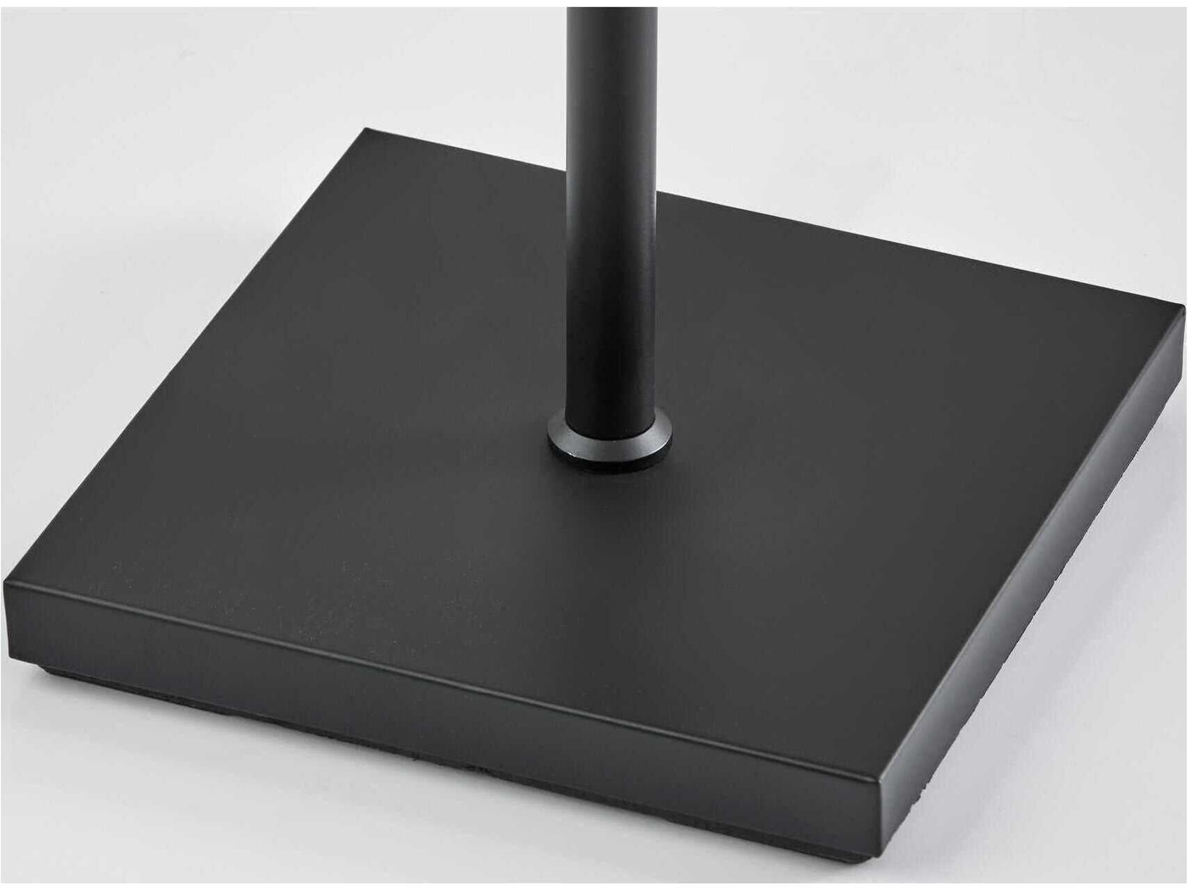 Adesso Dalton Black Smoked Glass Floor Lamp