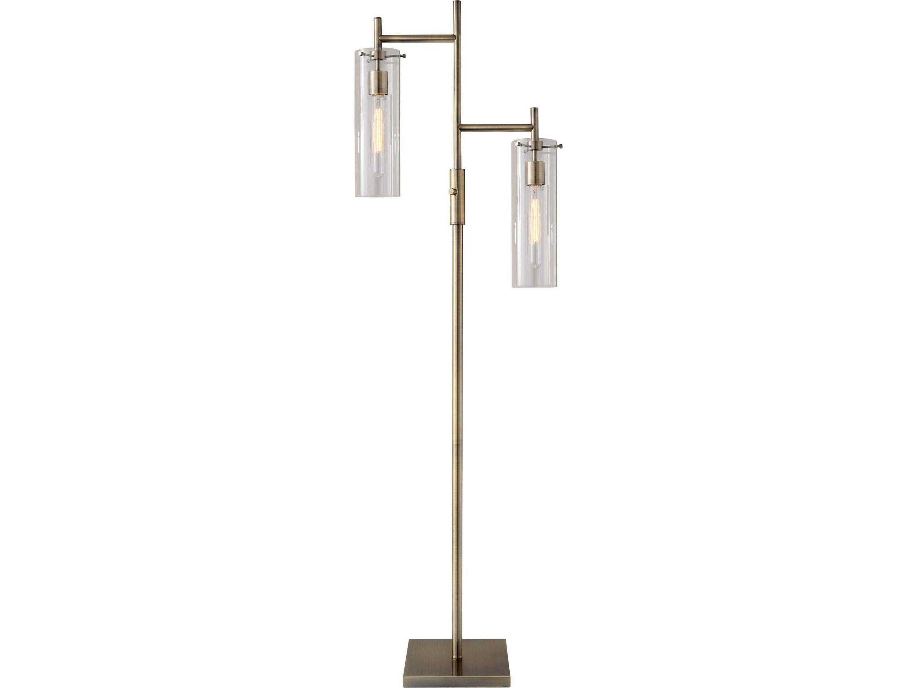 Dalton Floor Lamp Antique Brass Modern Industrial