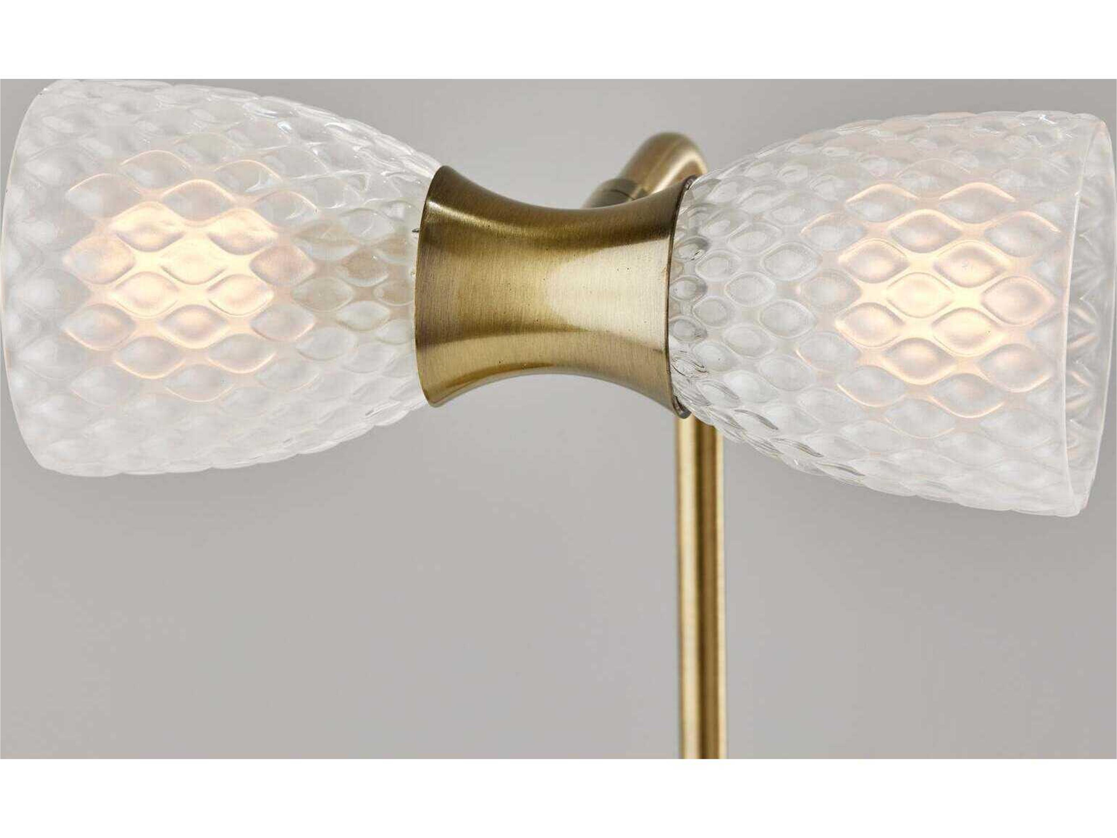 Adesso Nina Antique Brass Textured Milk Glass Desk Lamp