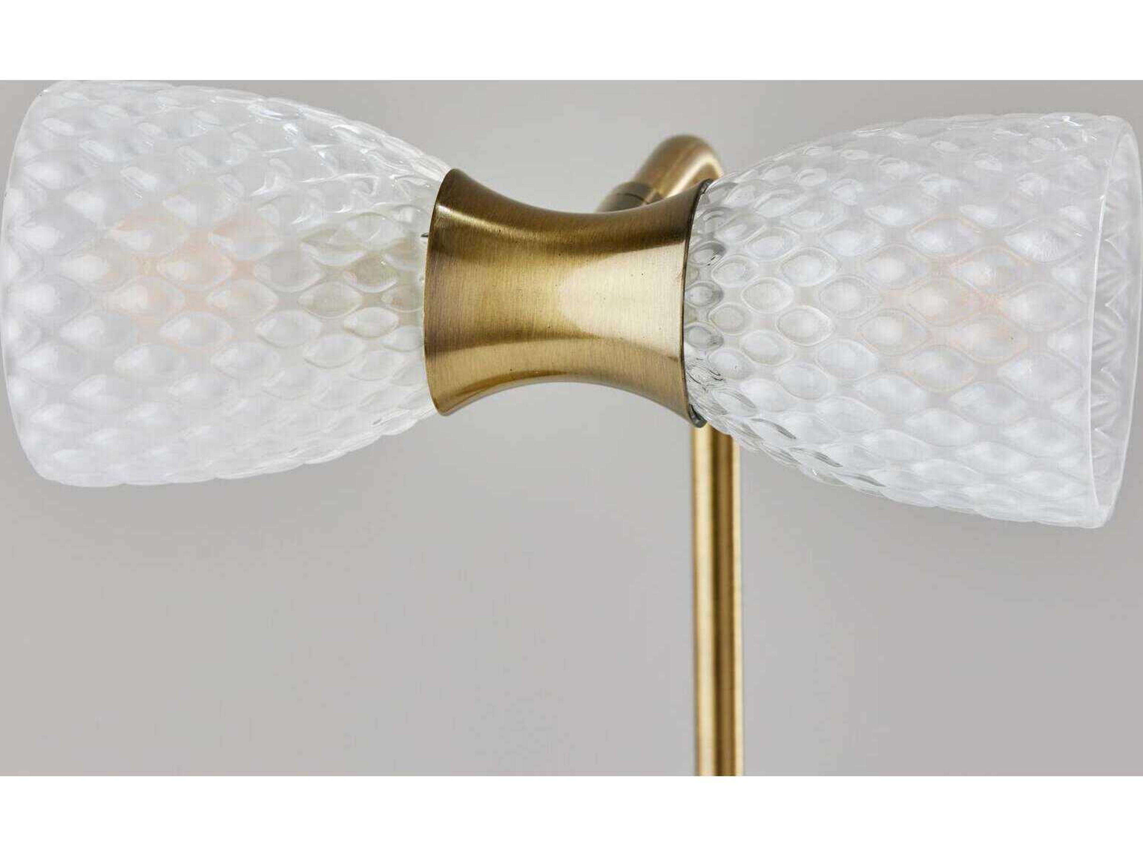 Adesso Nina Antique Brass Textured Milk Glass Desk Lamp