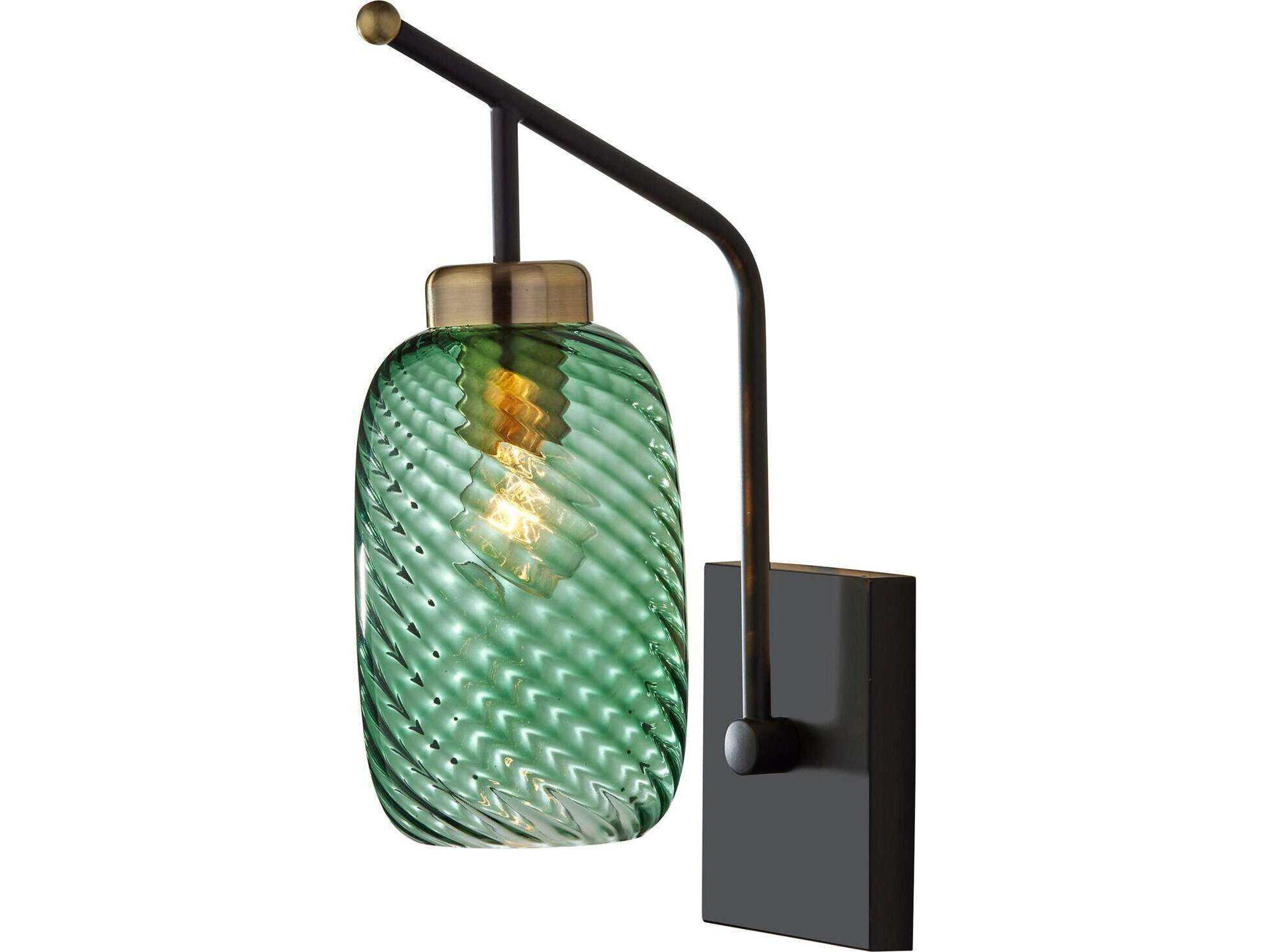 Derrick Wall Sconce Modern Green Glass