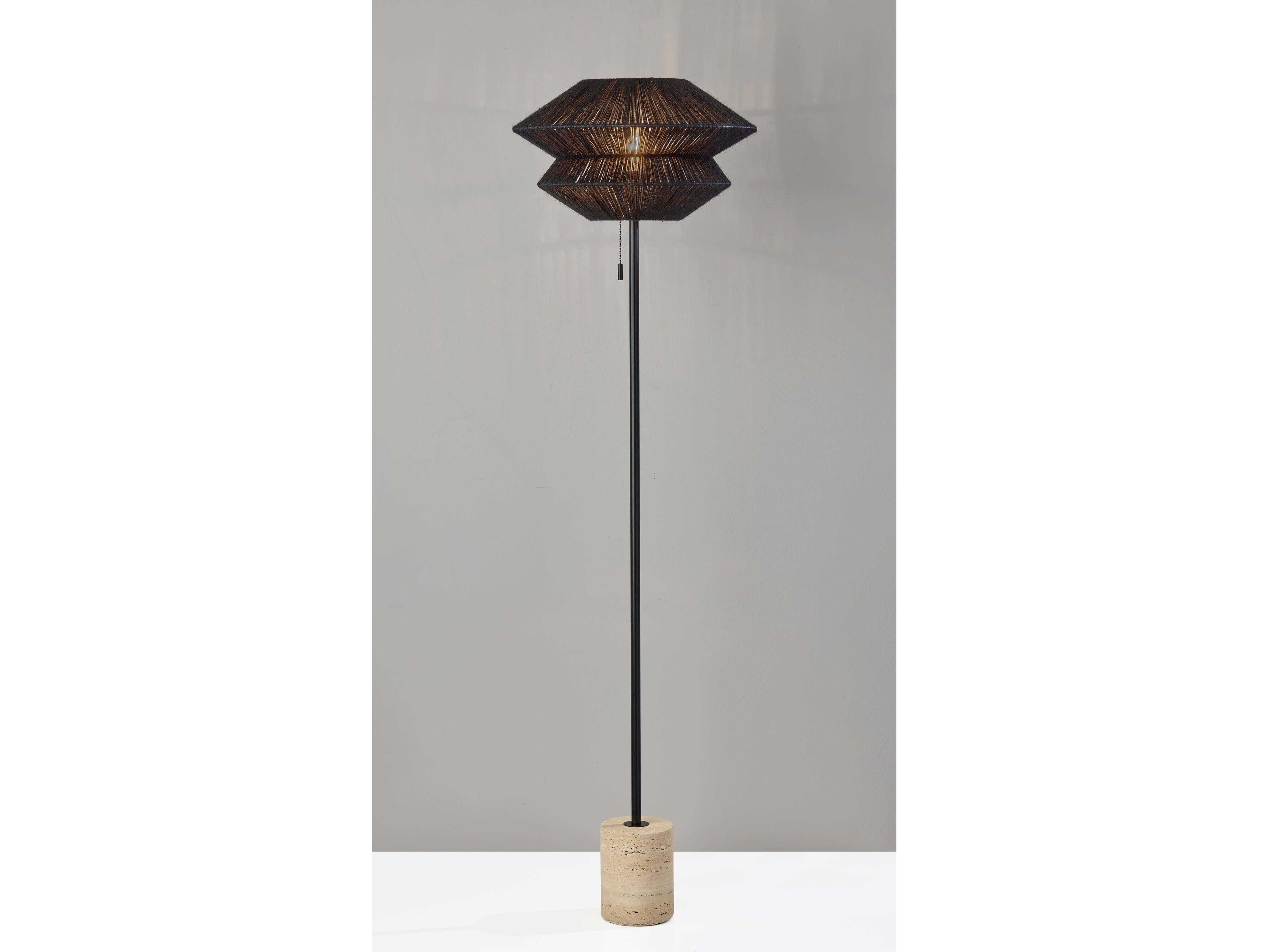 Adesso Gardner Black Rope Floor Lamp