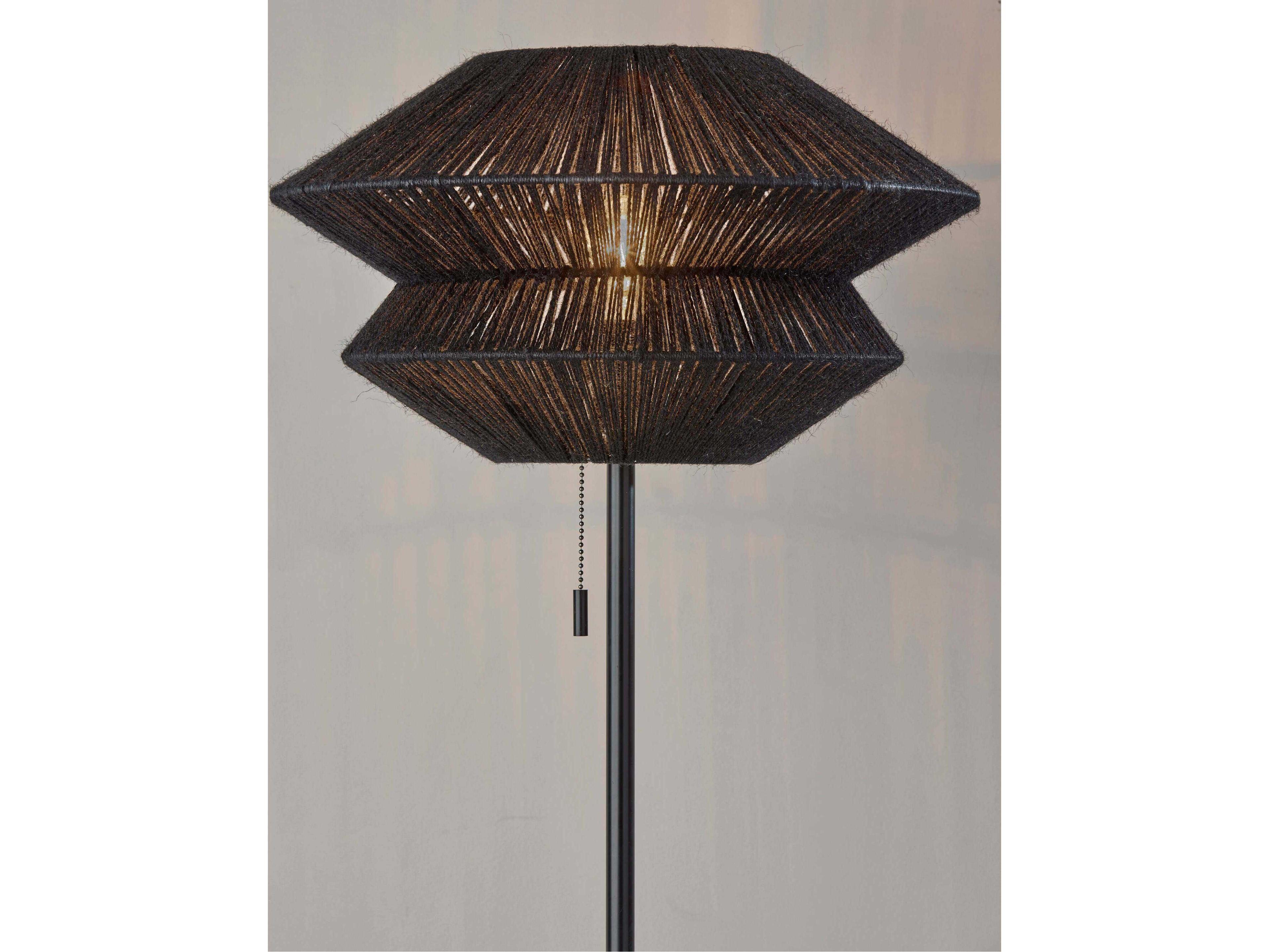 Adesso Gardner Black Rope Floor Lamp