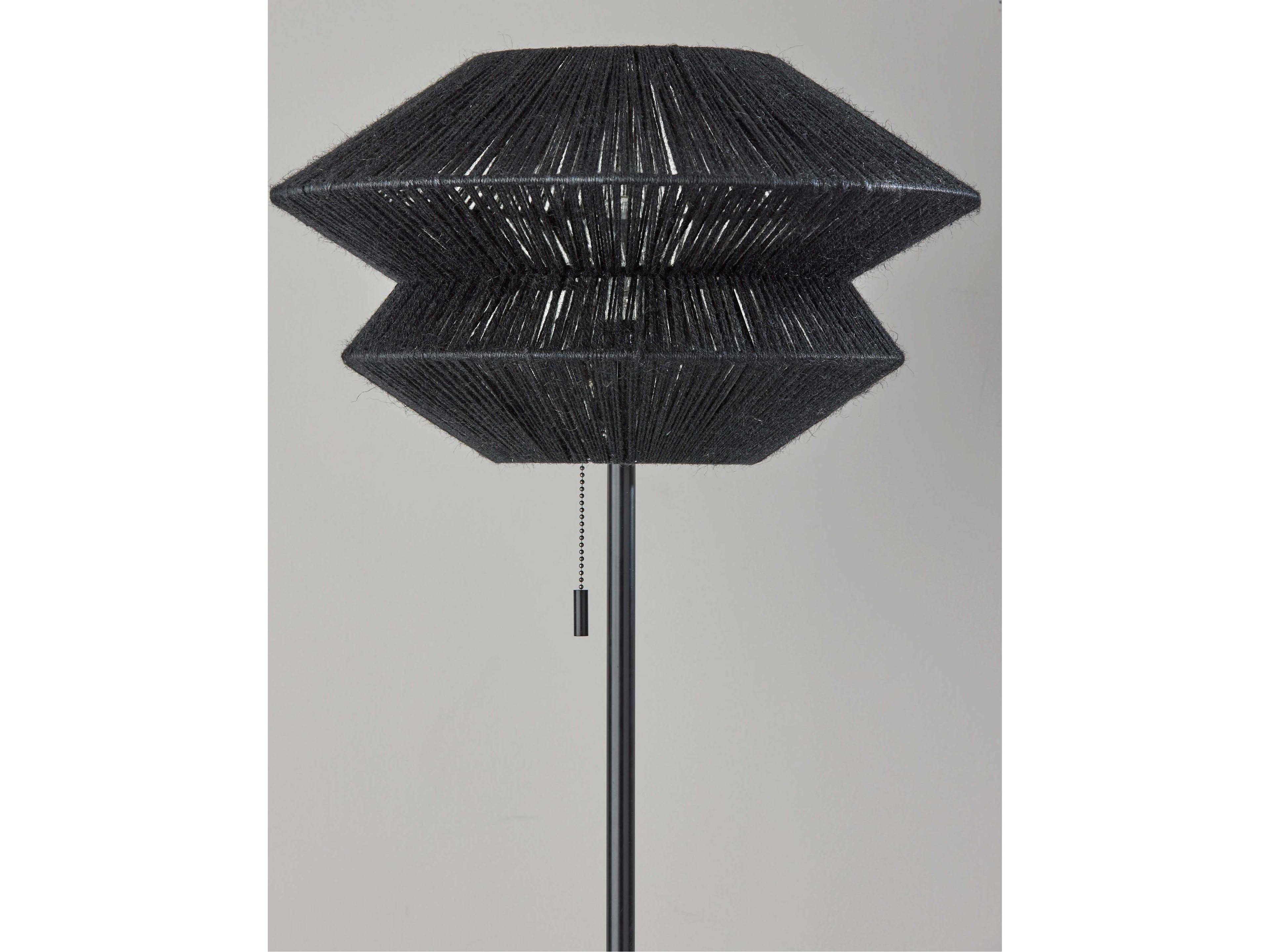 Adesso Gardner Black Rope Floor Lamp