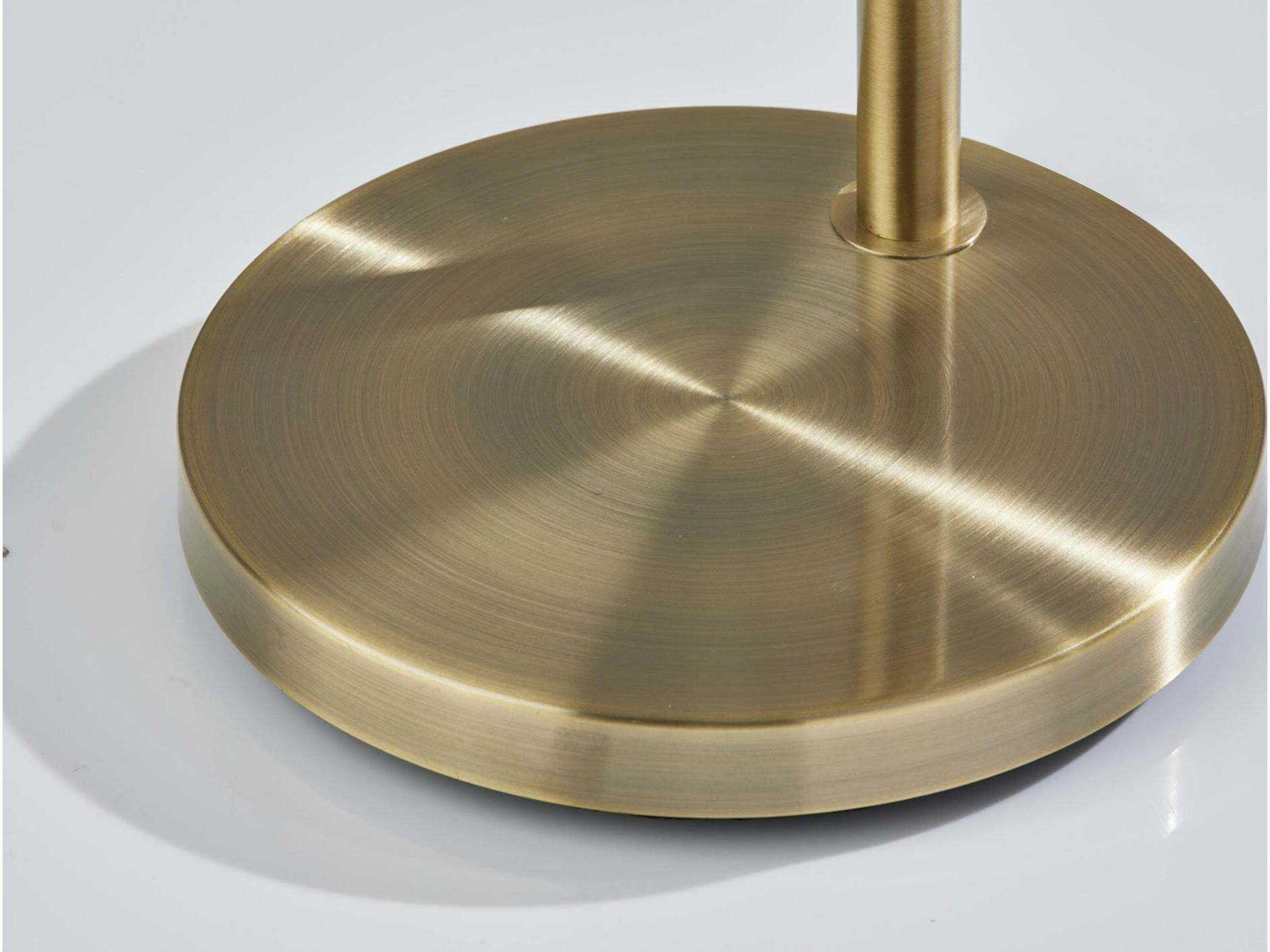 Adesso Kieran Antique Brass Metal Clear Seeded Glass Floor Lamp