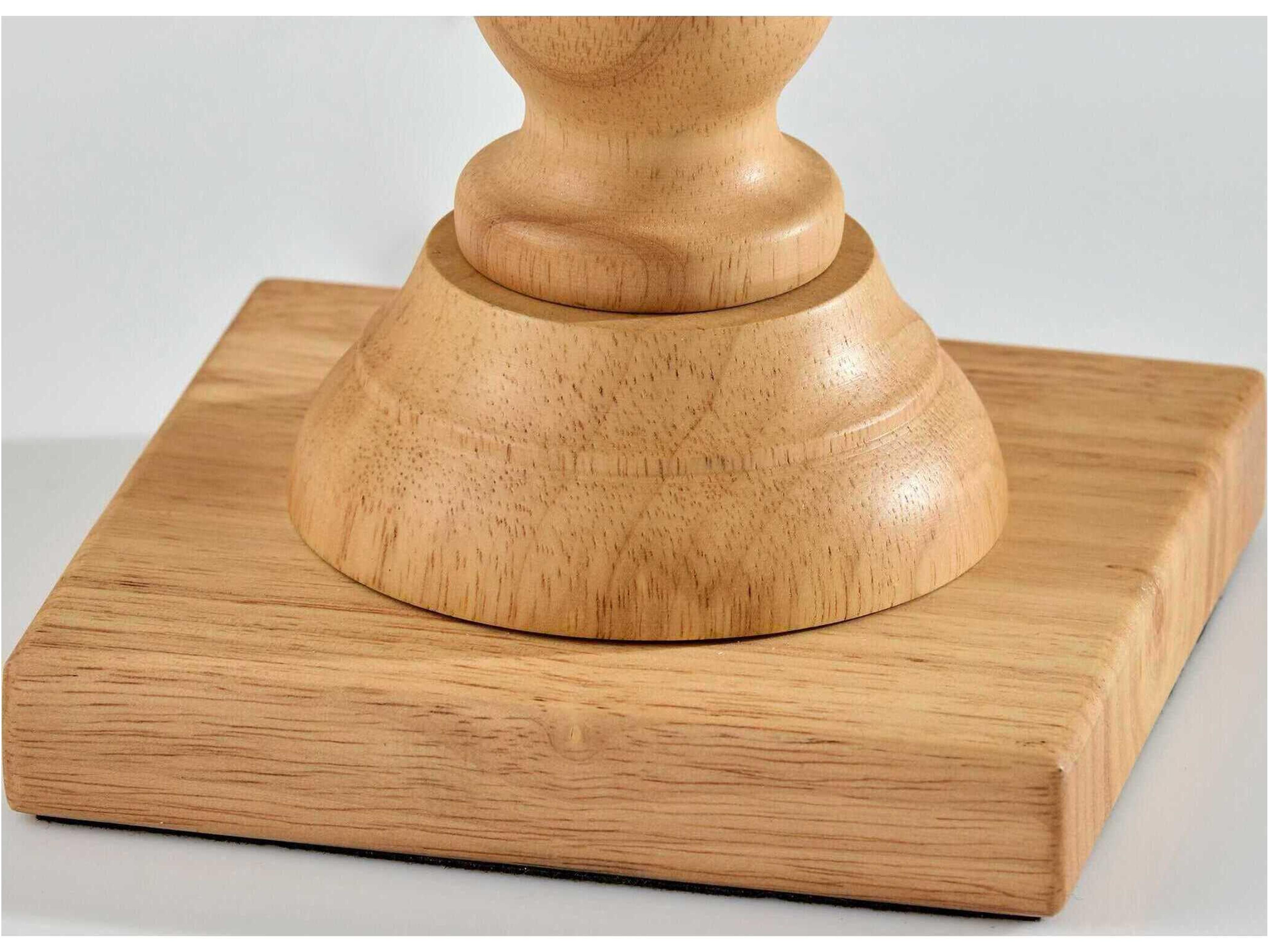 Adesso Rigby Natural White Boucle Fabric Wood Traditional Buffet Lamp