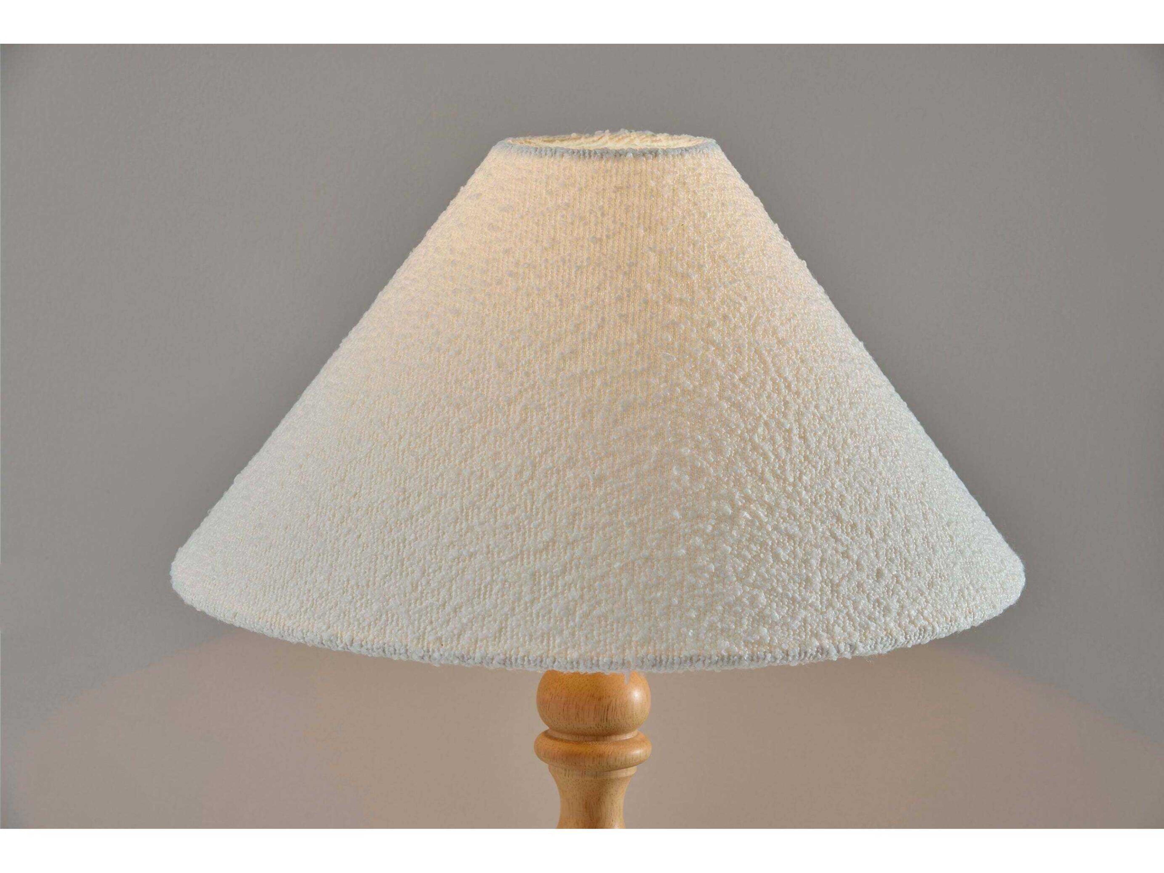 Adesso Rigby Natural White Boucle Fabric Wood Traditional Buffet Lamp