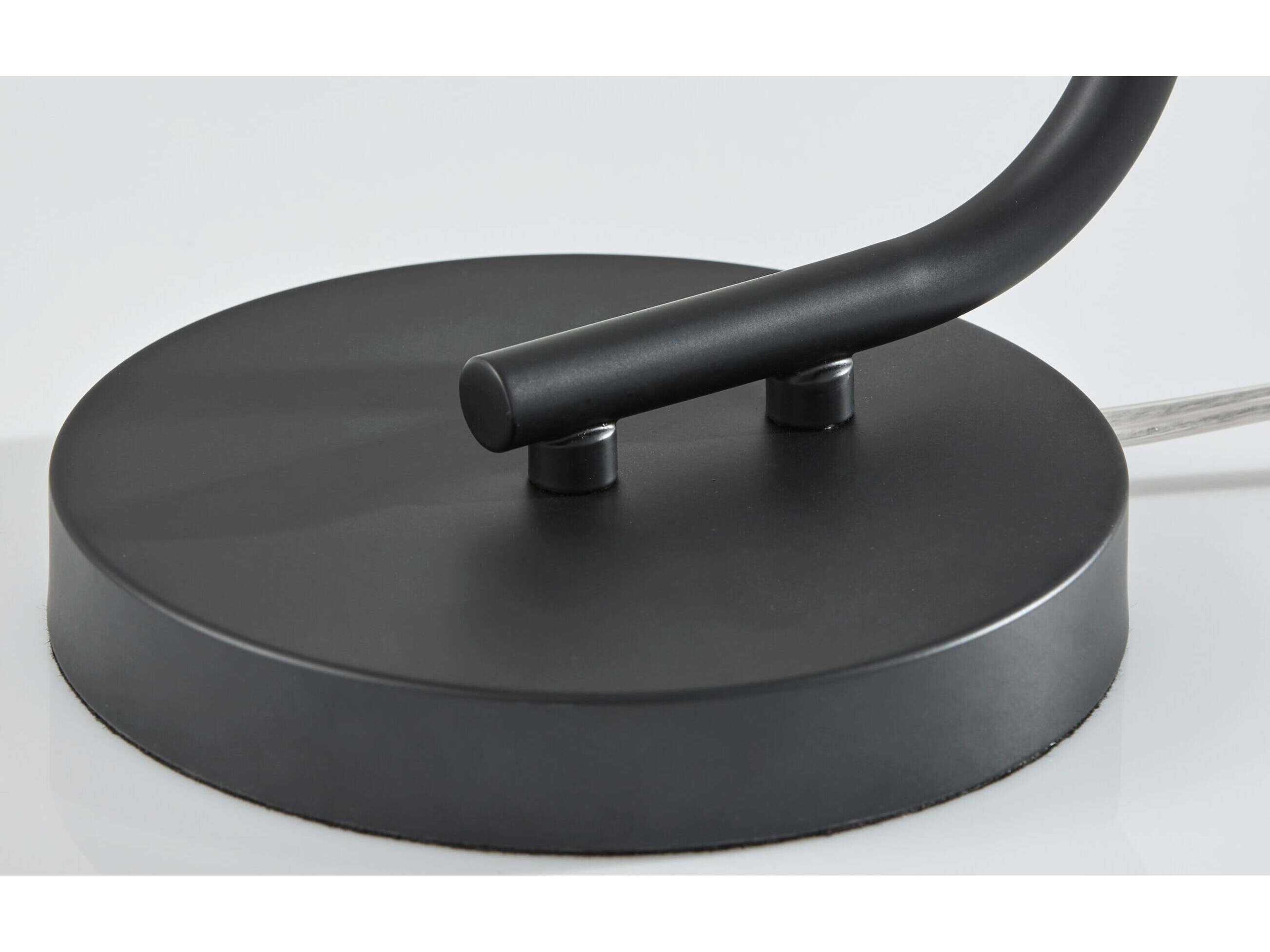 Adesso Atticus Black Smoked Glosted Glass Table Lamp