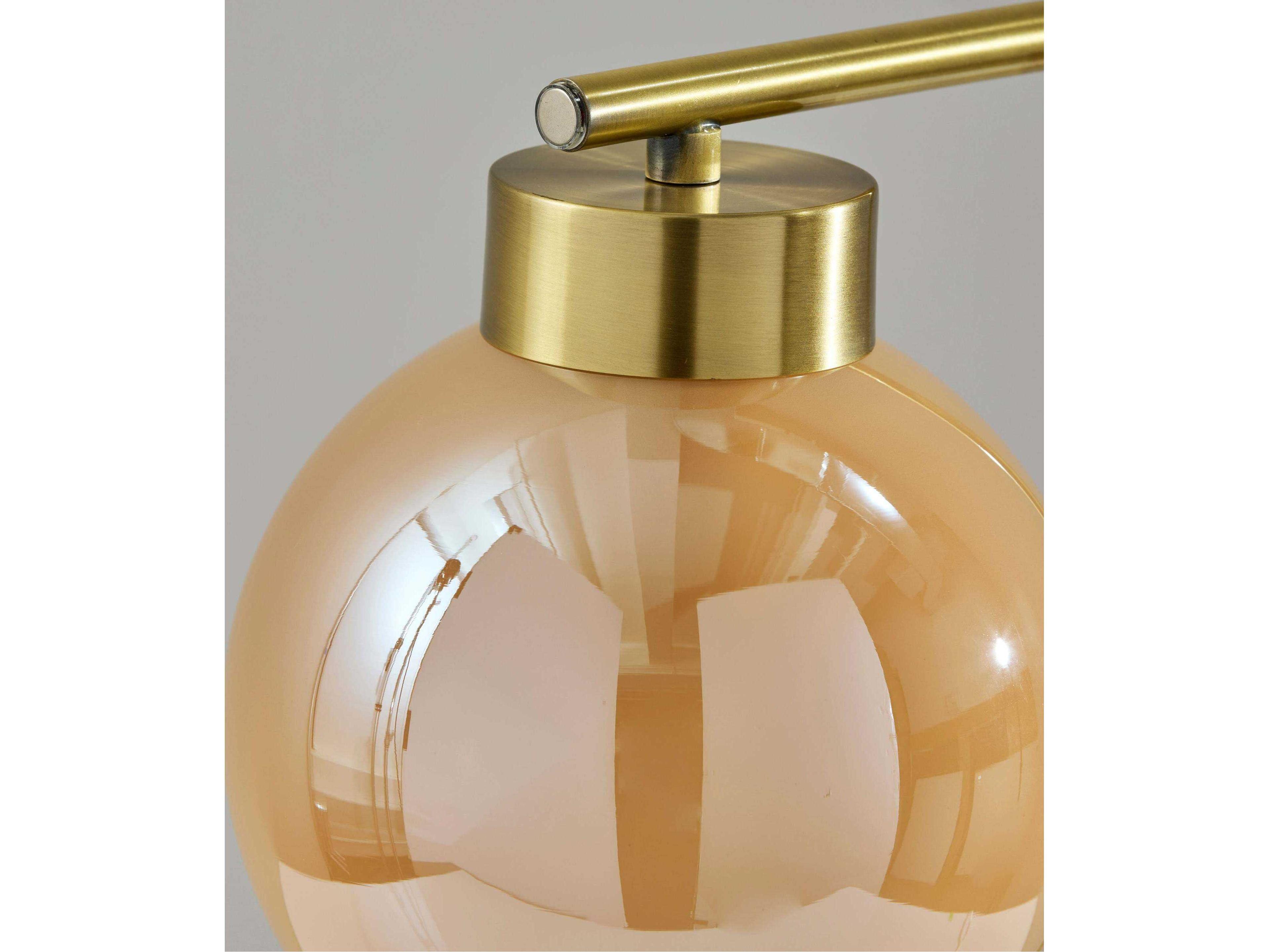 Adesso Atticus Black Smoked Glosted Glass Table Lamp