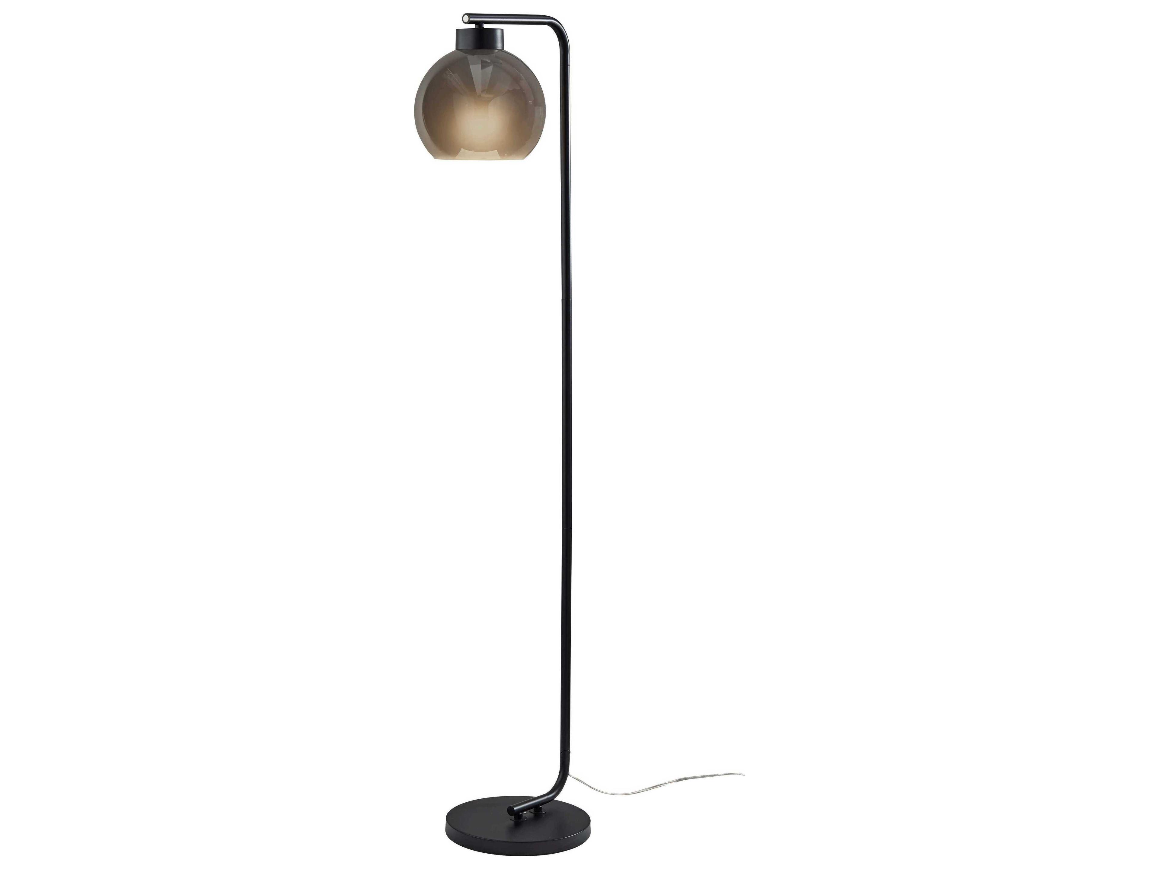 Atticus Floor Lamp with Smoked Glass Shade
