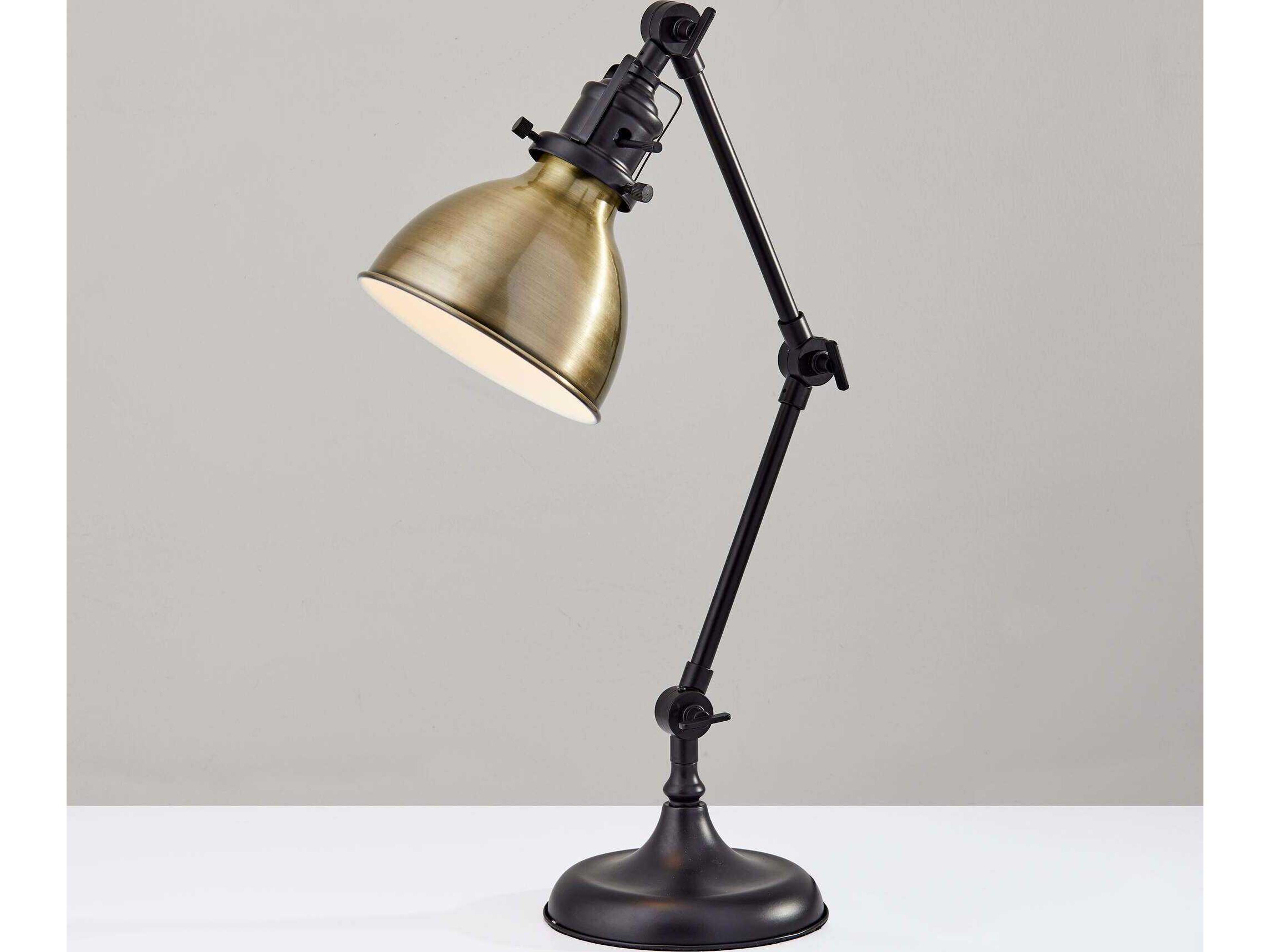 Adesso Alden Antique Bronze Brass Metal Desk Lamp