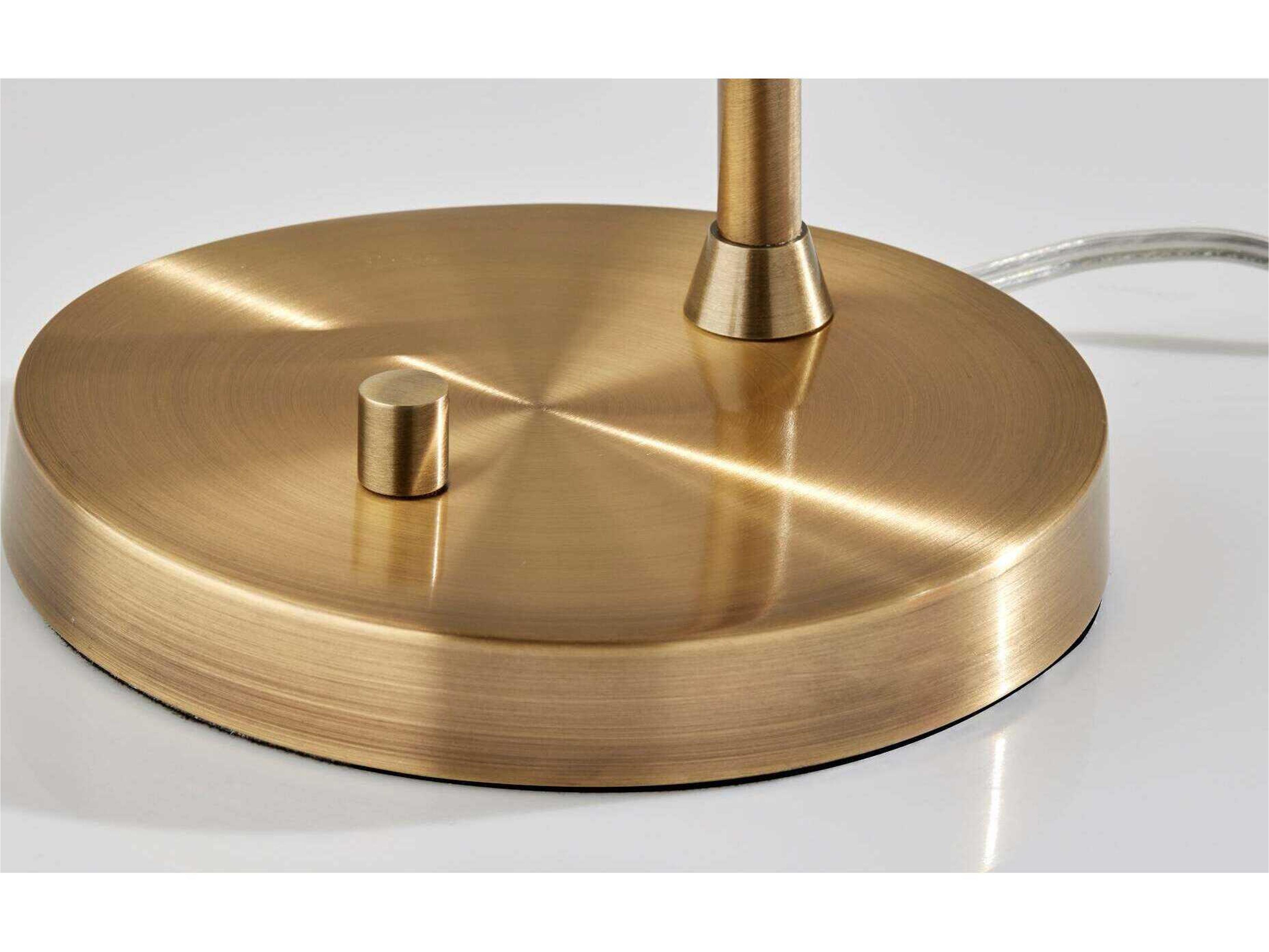 Adesso Camden Antique Brass Smoked Swirled Glass Desk Lamp