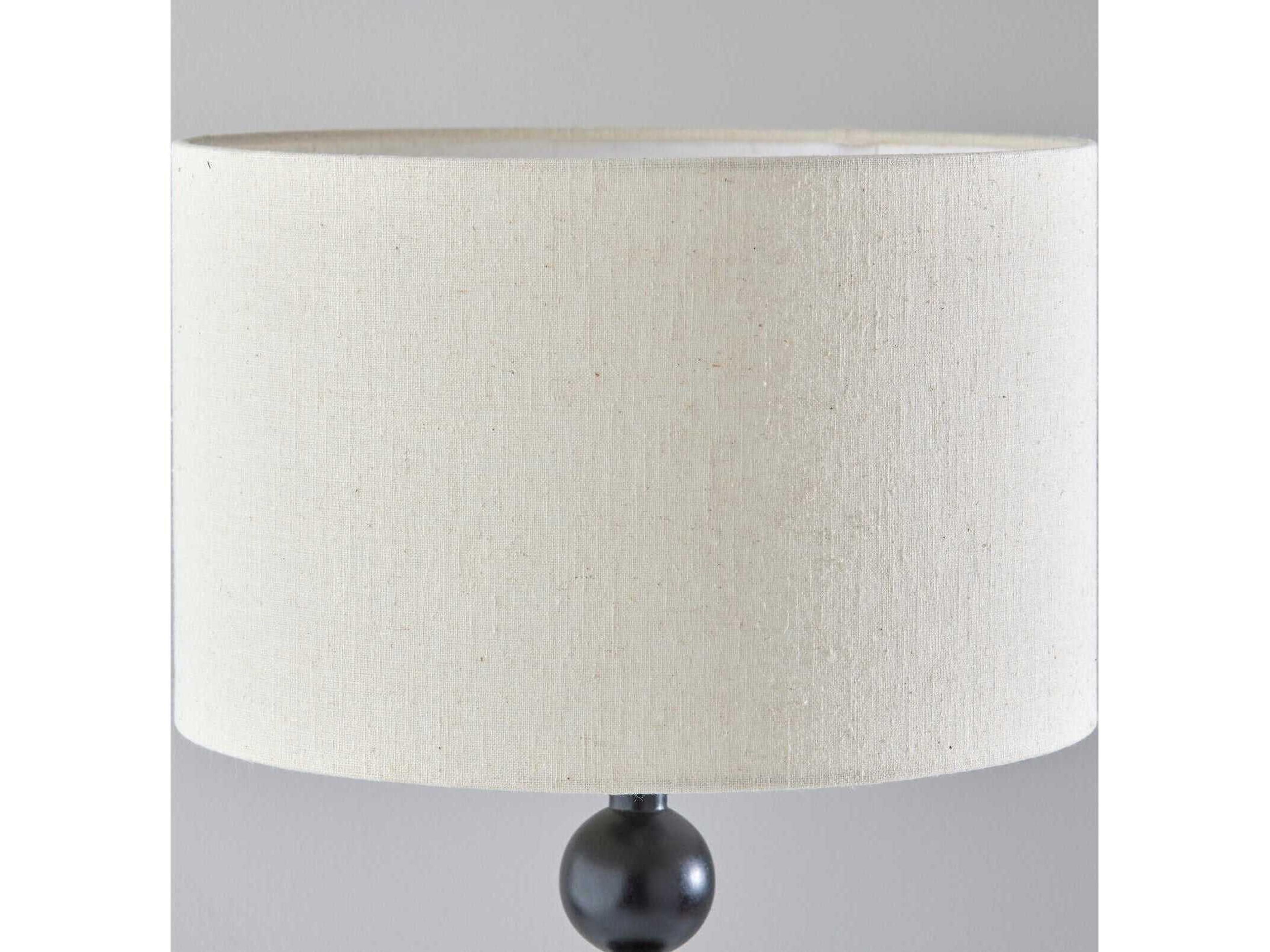 Adesso Orchard Wood Cream Linen Fabric Black Buffet Lamp
