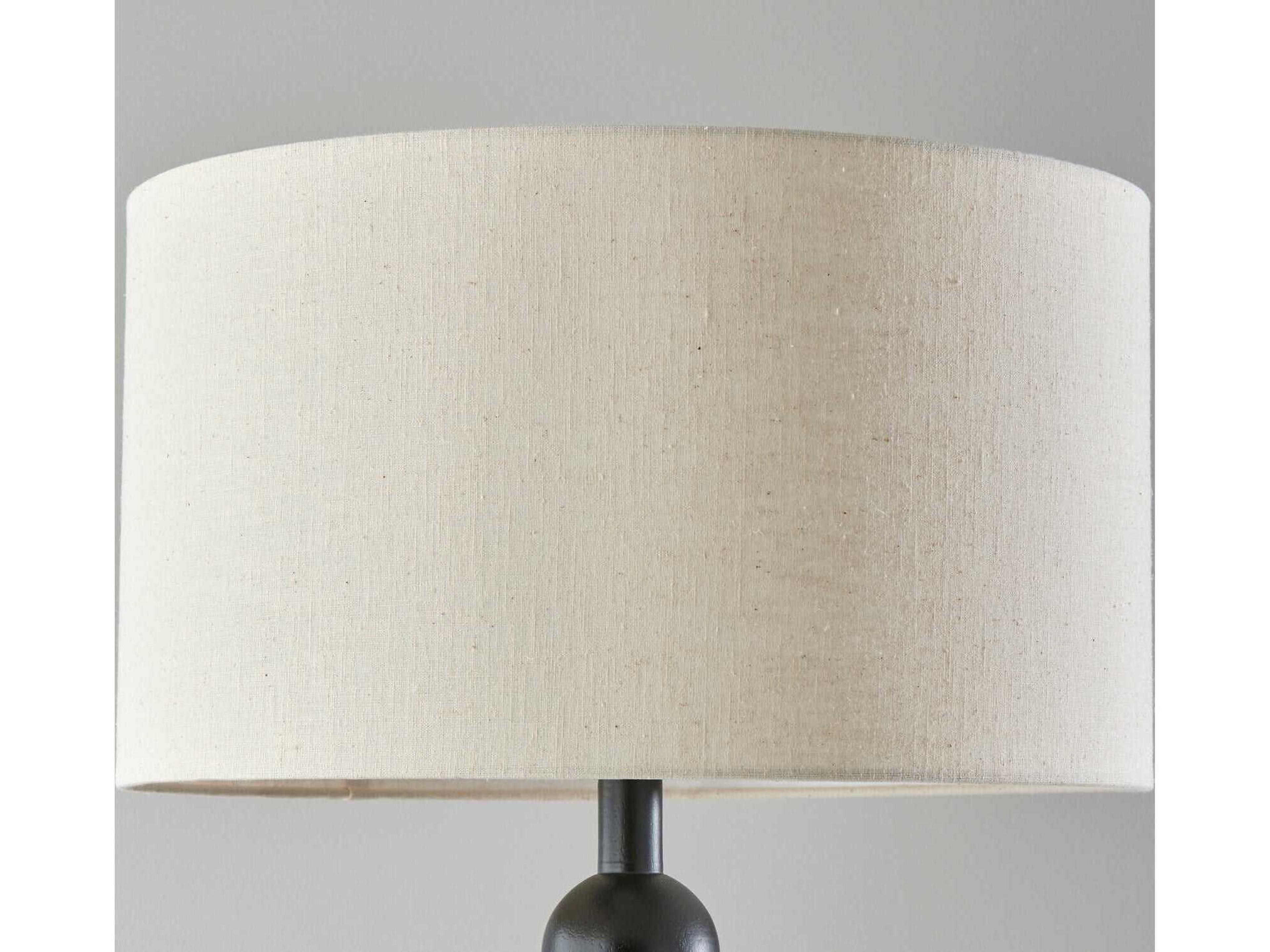 Adesso Orchard Black Cream Linen Fabric Floor Lamp