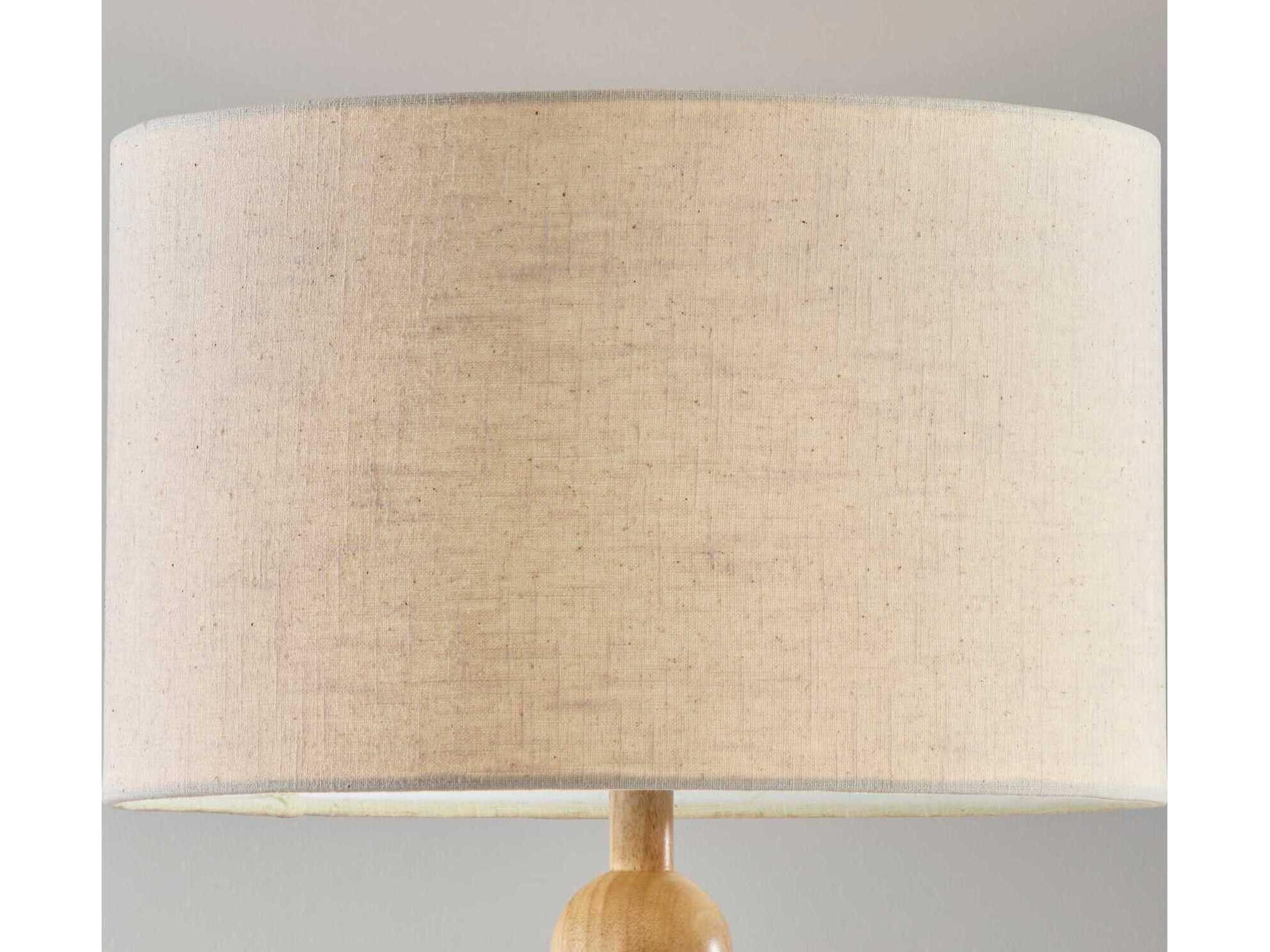 Adesso Orchard Wood Cream Linen Fabric Brown Floor Lamp