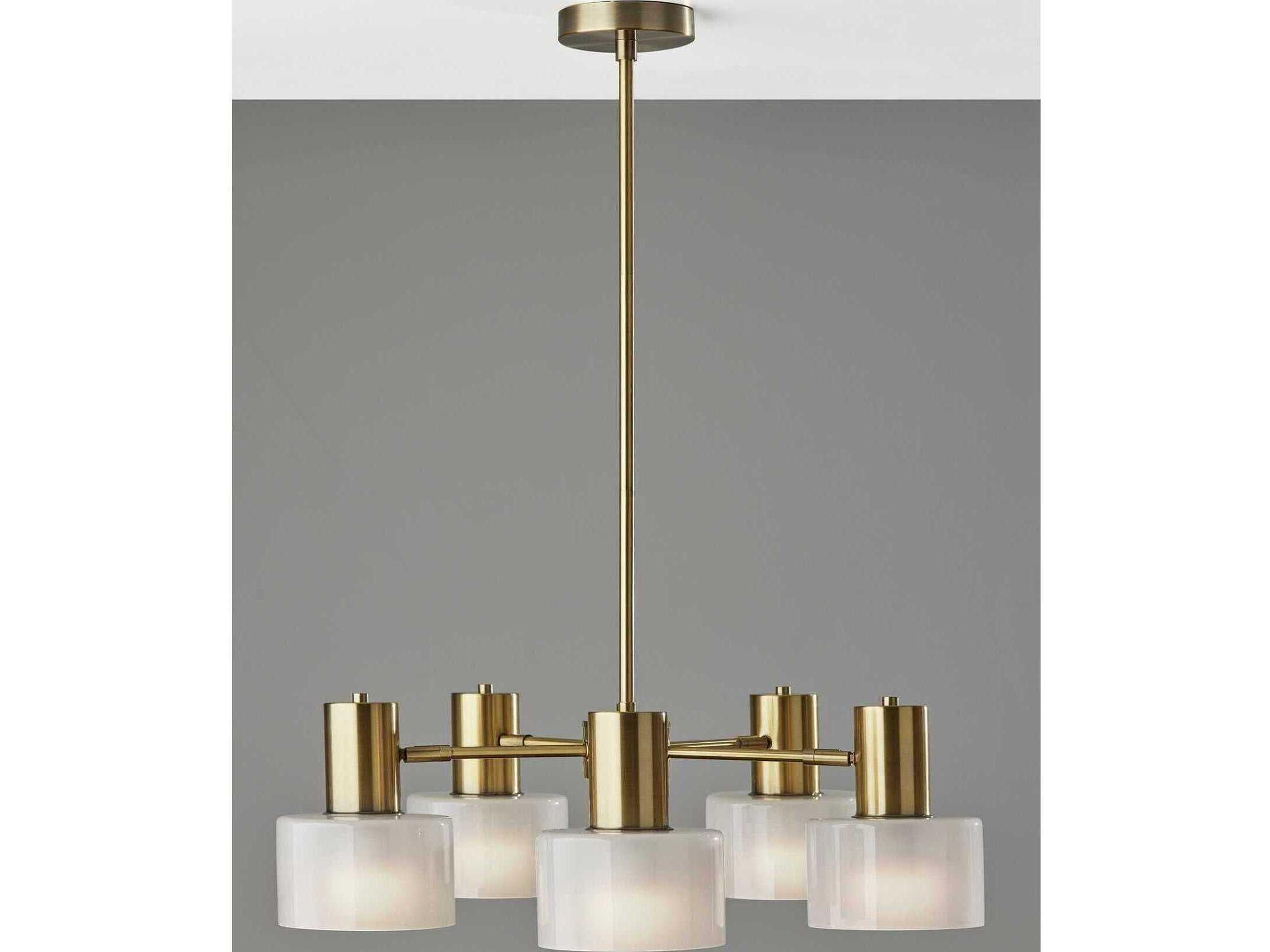 Adesso Rhodes Antique Brass Drum Chandelier