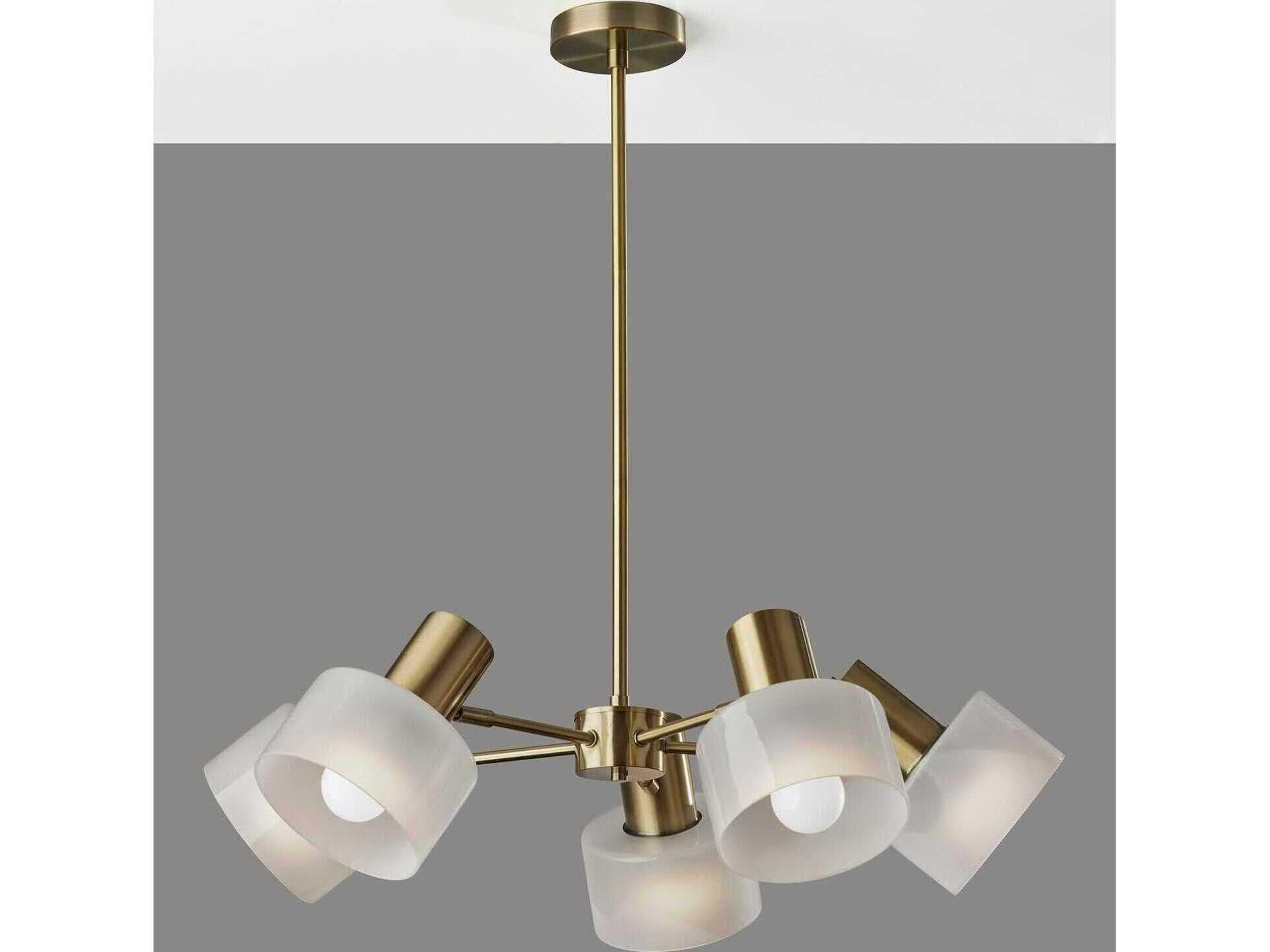 Adesso Rhodes Antique Brass Drum Chandelier