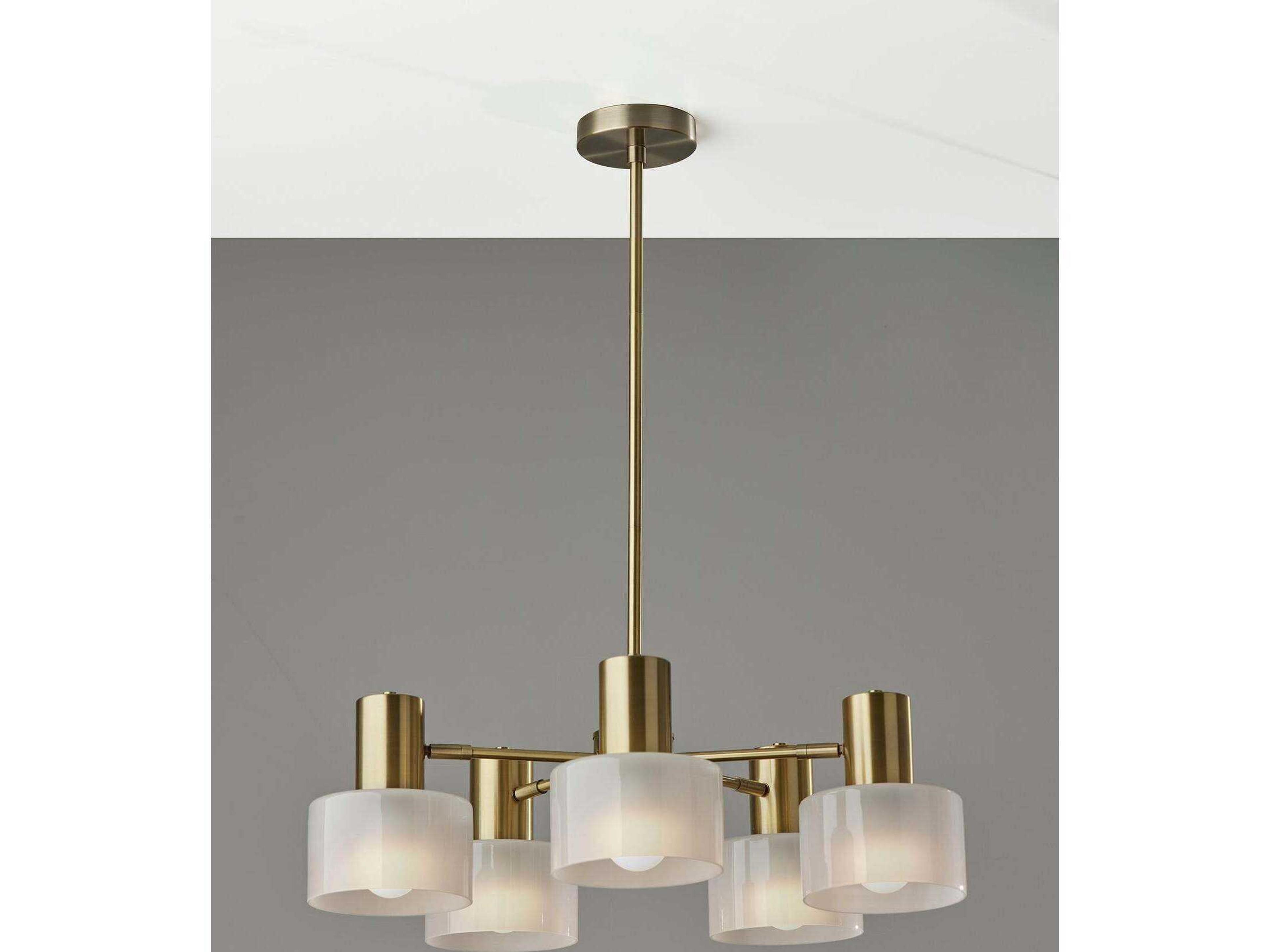 Adesso Rhodes Antique Brass Drum Chandelier
