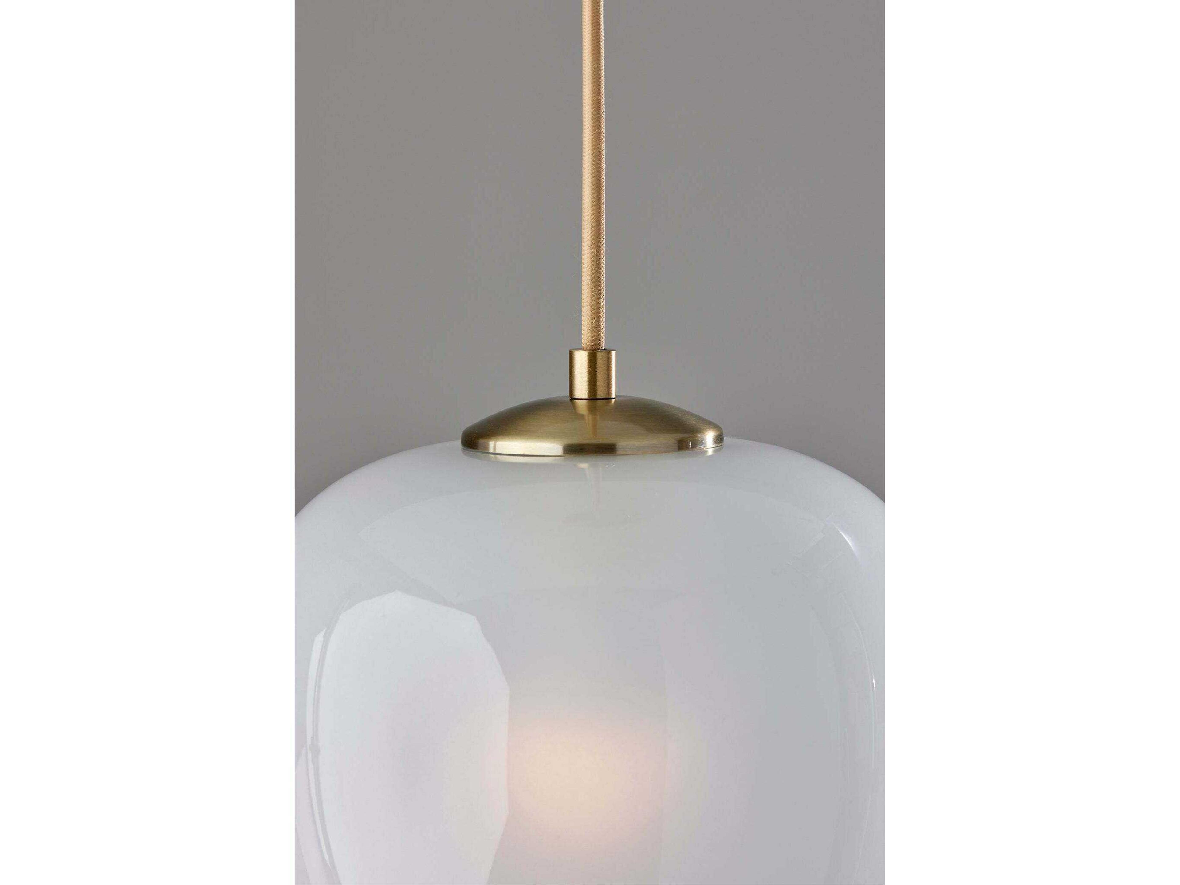 Adesso Magnolia Antique Brass Globe Mini Pendant