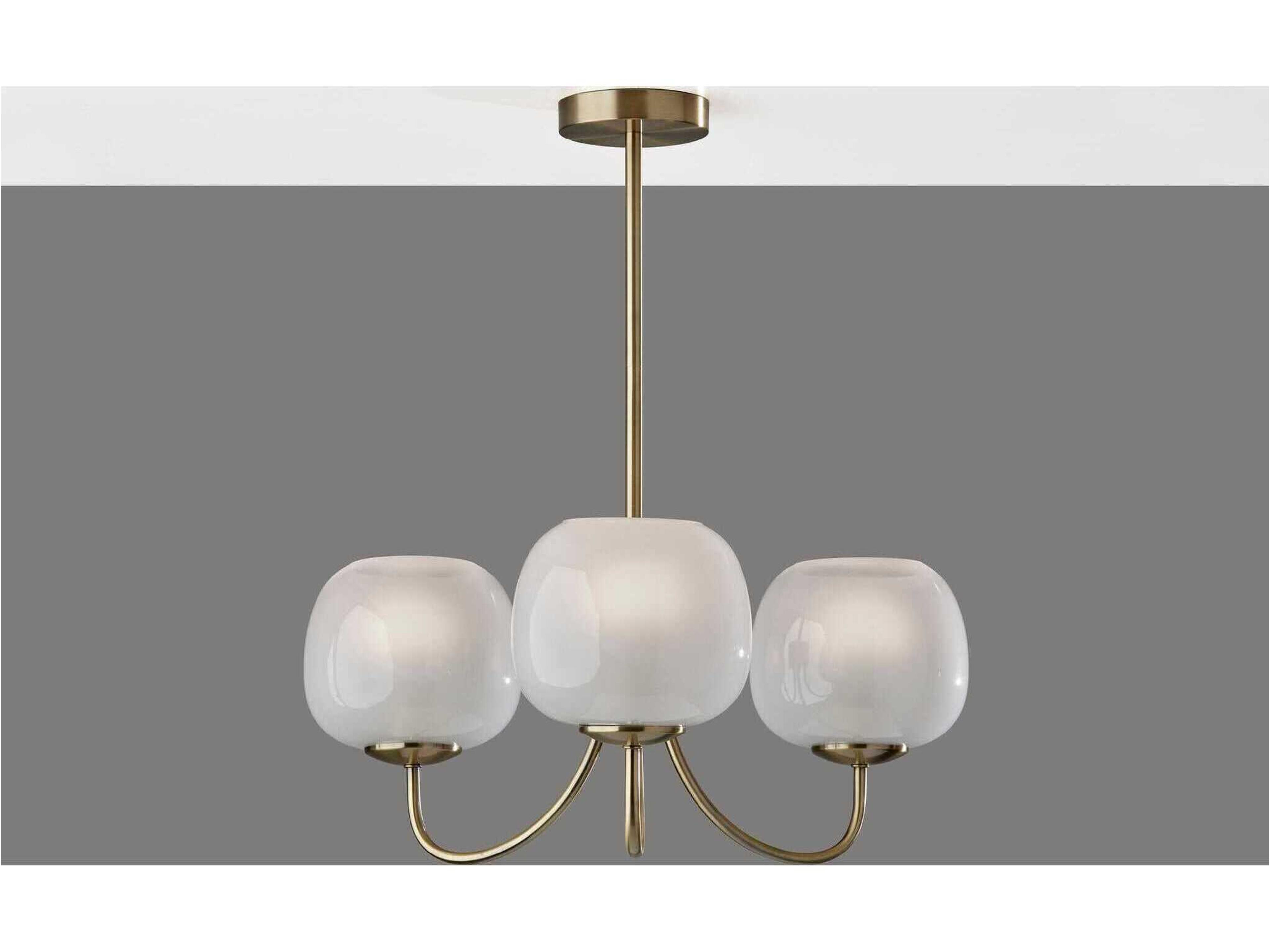 Adesso Magnolia Antique Brass Globe Chandelier