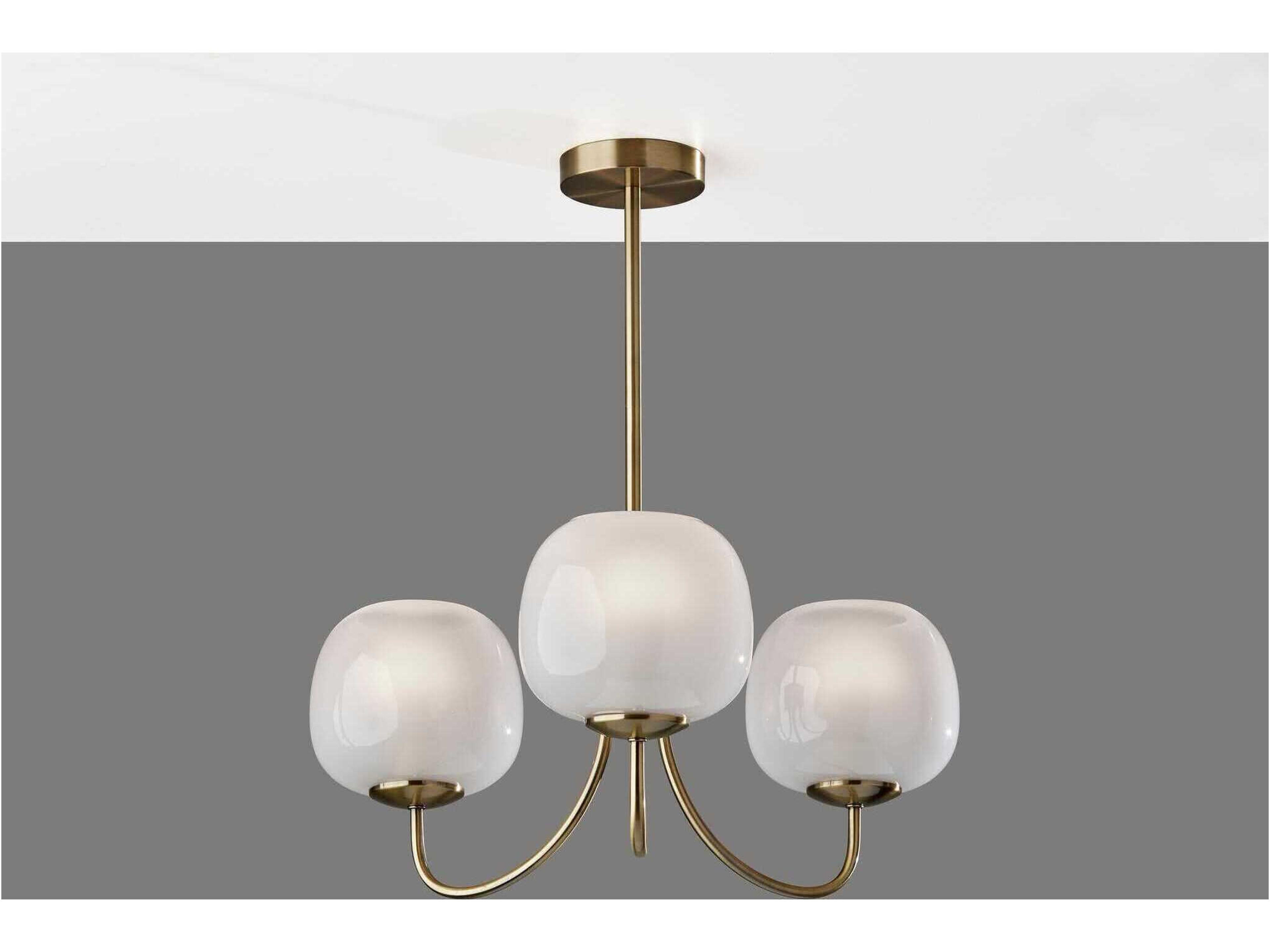 Adesso Magnolia Antique Brass Globe Chandelier