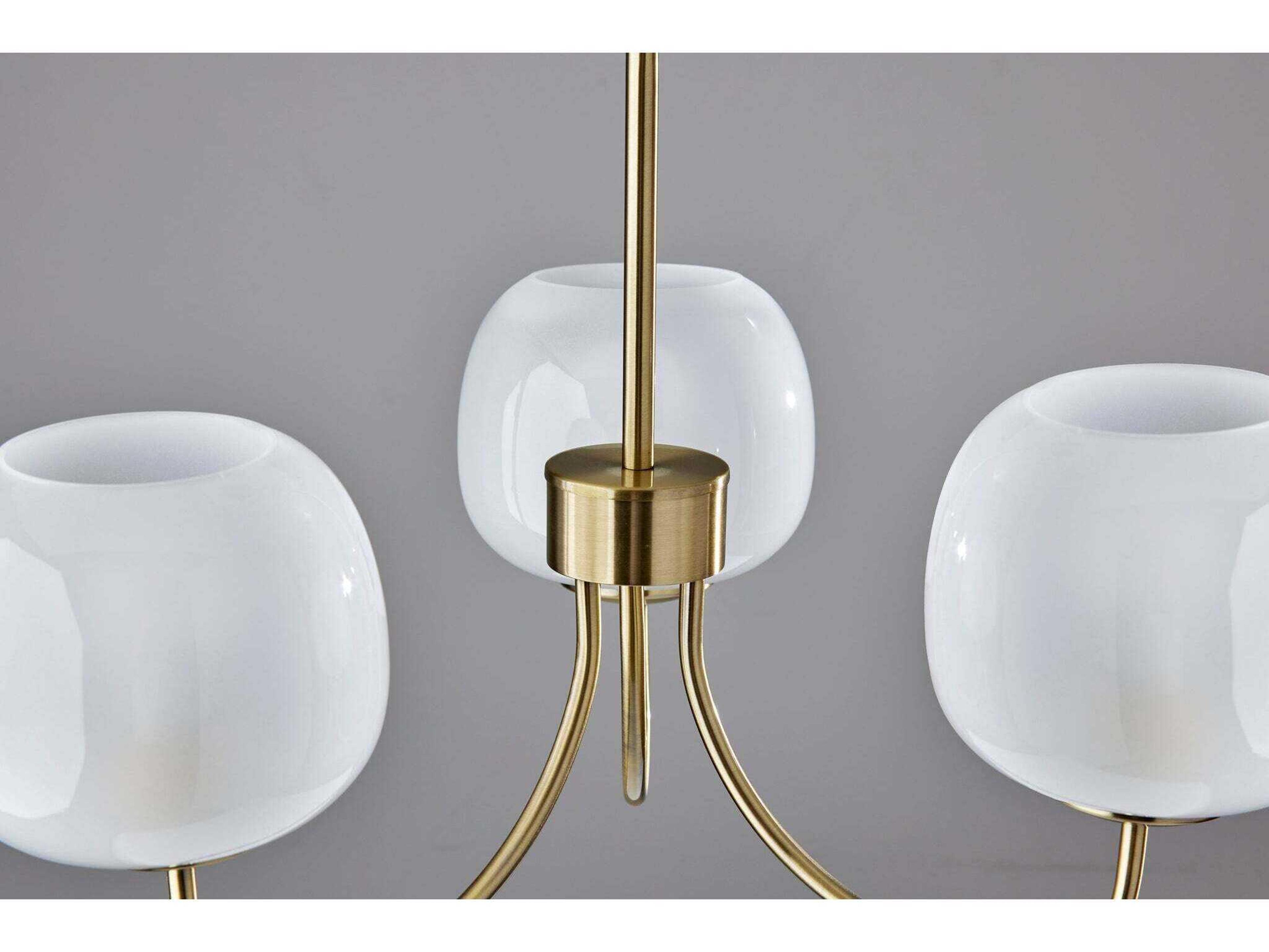 Adesso Magnolia Antique Brass Globe Chandelier