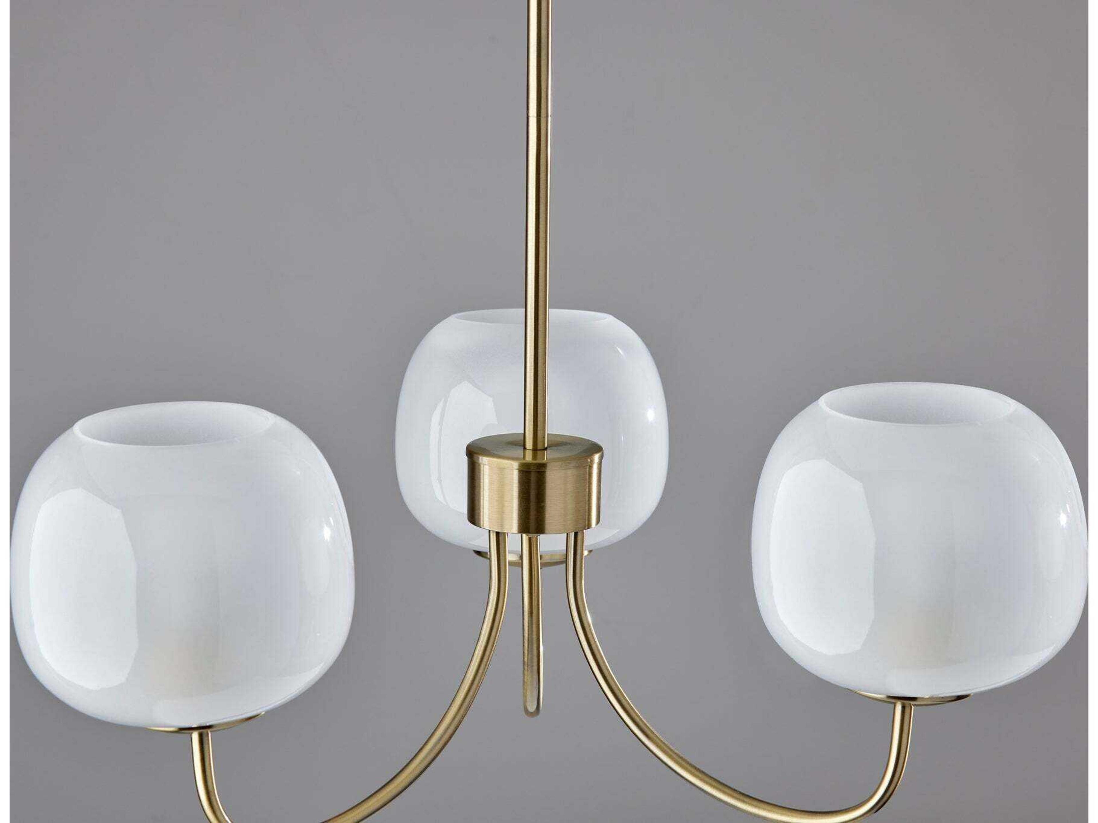 Adesso Magnolia Antique Brass Globe Chandelier