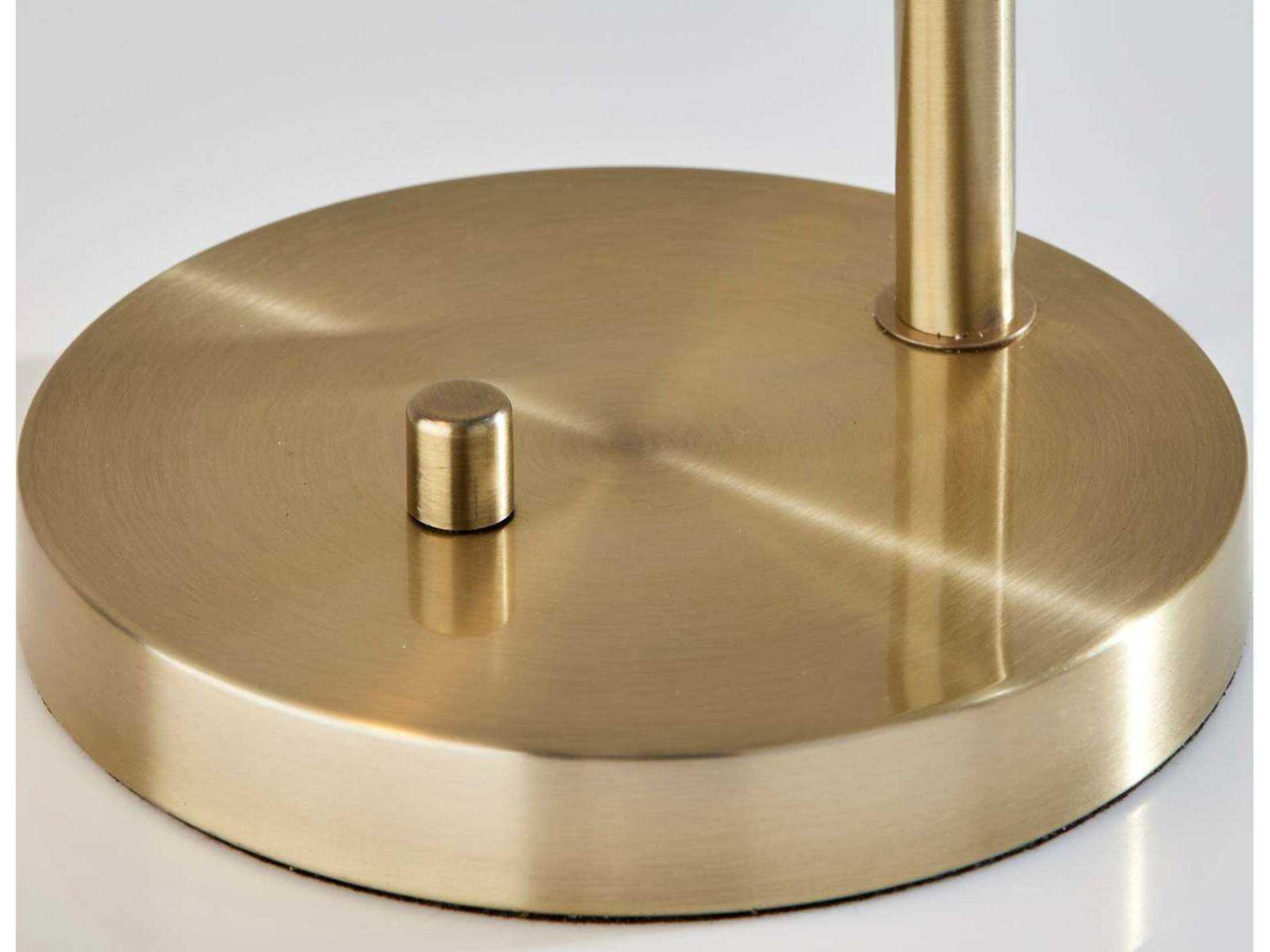 Adesso Magnolia Antique Brass White Glosted Glass Table Lamp