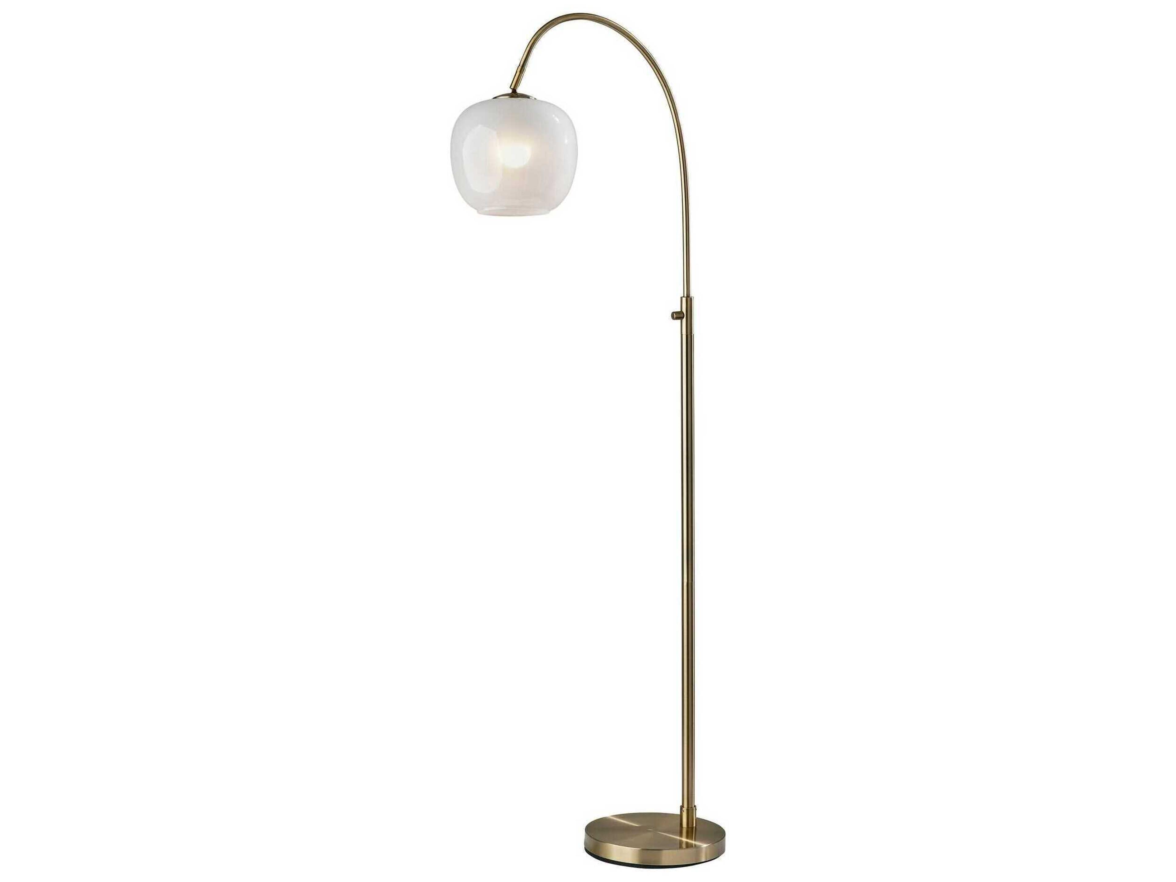 Magnolia Arc Floor Lamp in Antique Brass