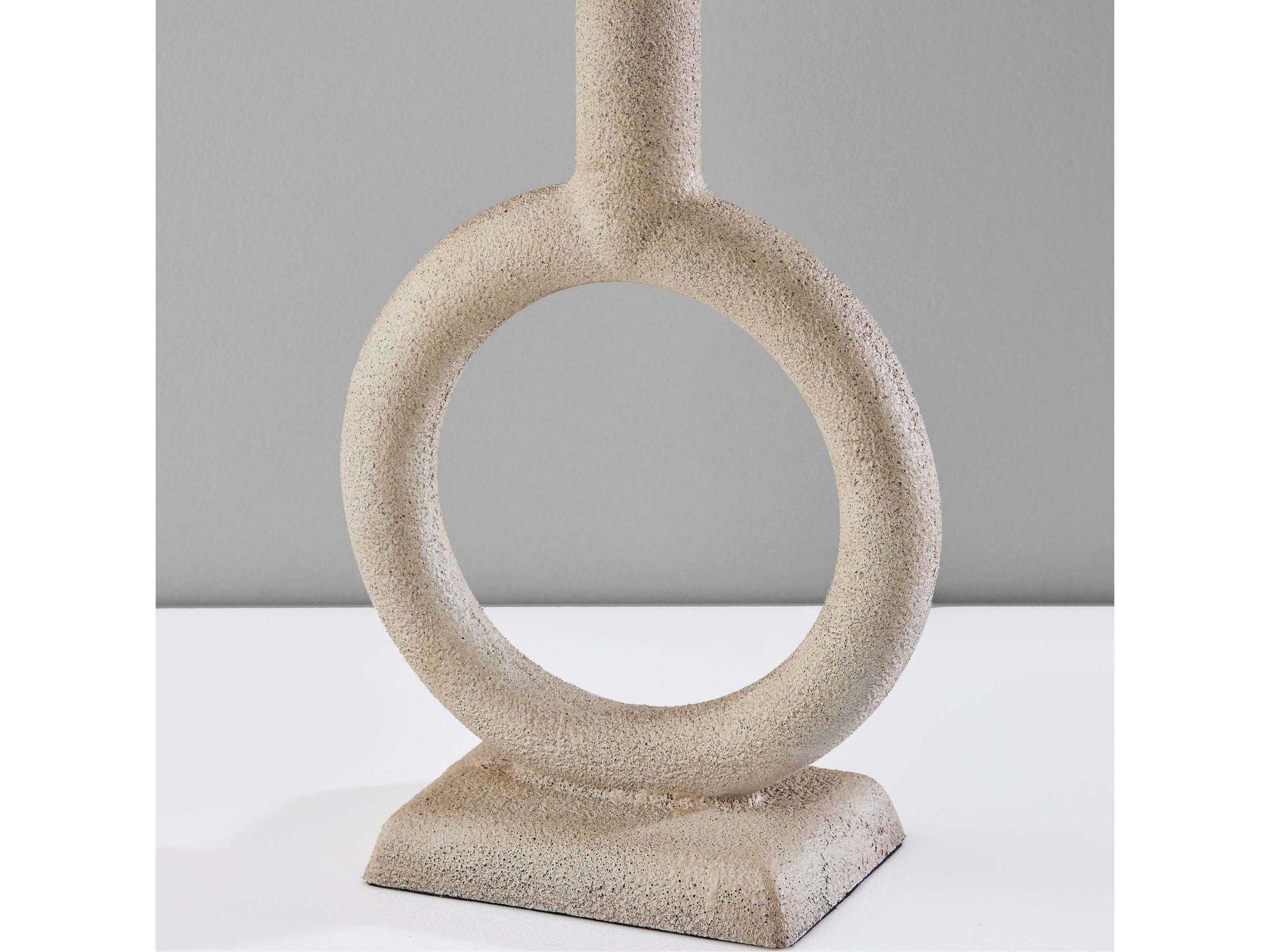 Adesso Elizabeth Painted Stone Texture White Box Pleated Off Buffet Lamp