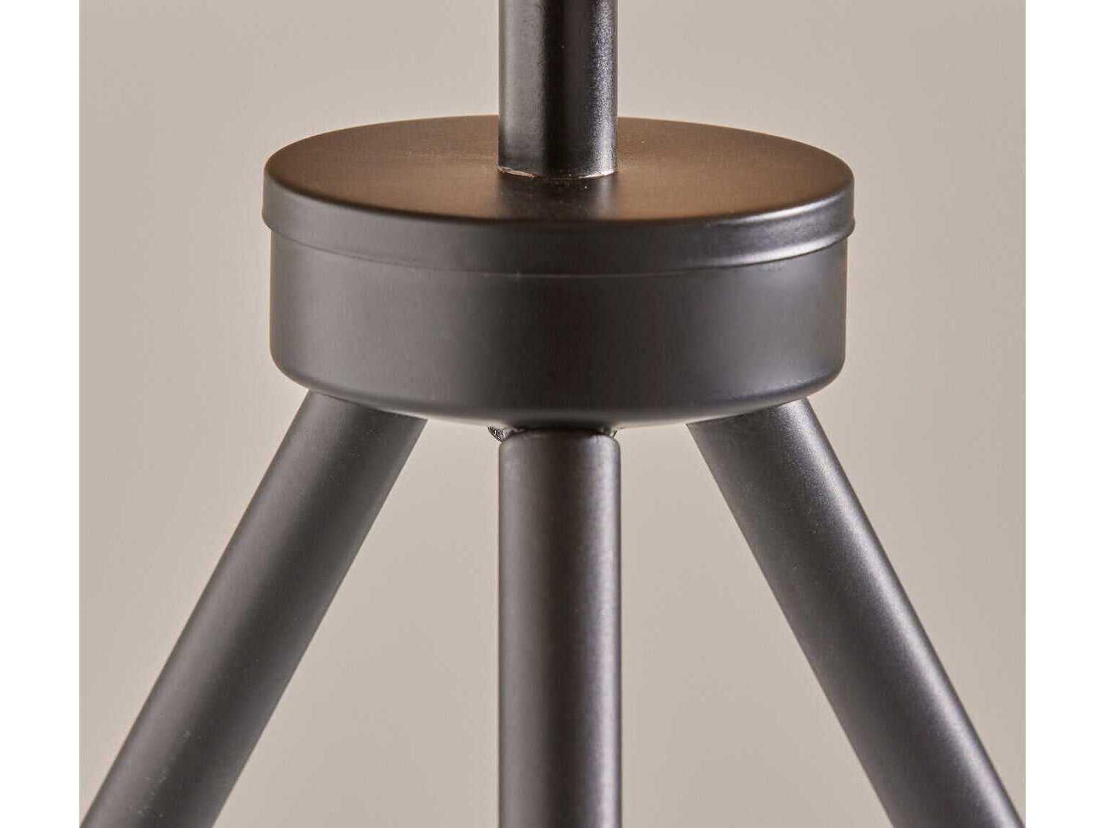 Adesso Raven Black Natural Woven Paper With Trim Table Lamp